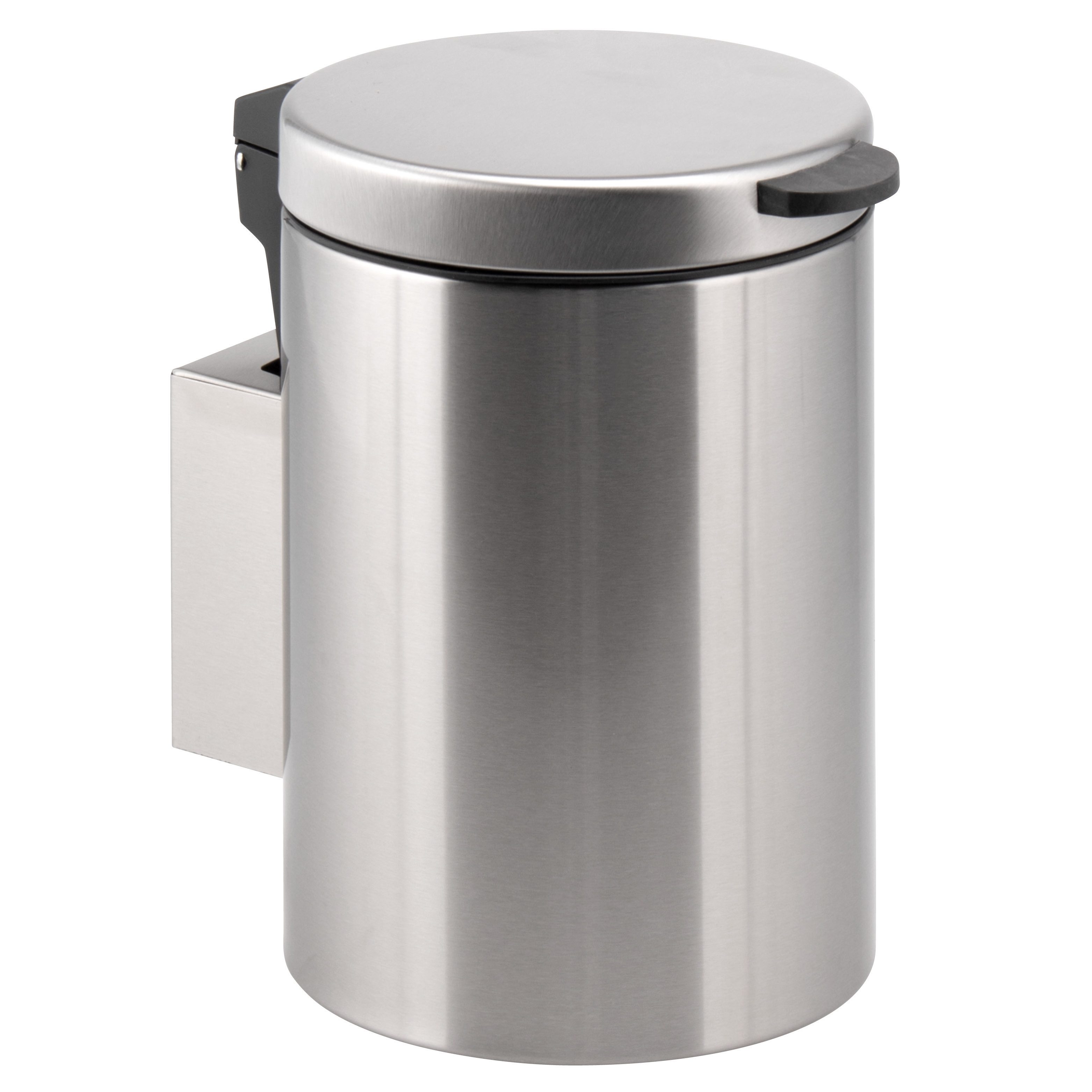 bremermann Kosmetikeimer runder Wand-Kosmetikeimer 3 Liter inkl. Wandhalterung, Edelstahl