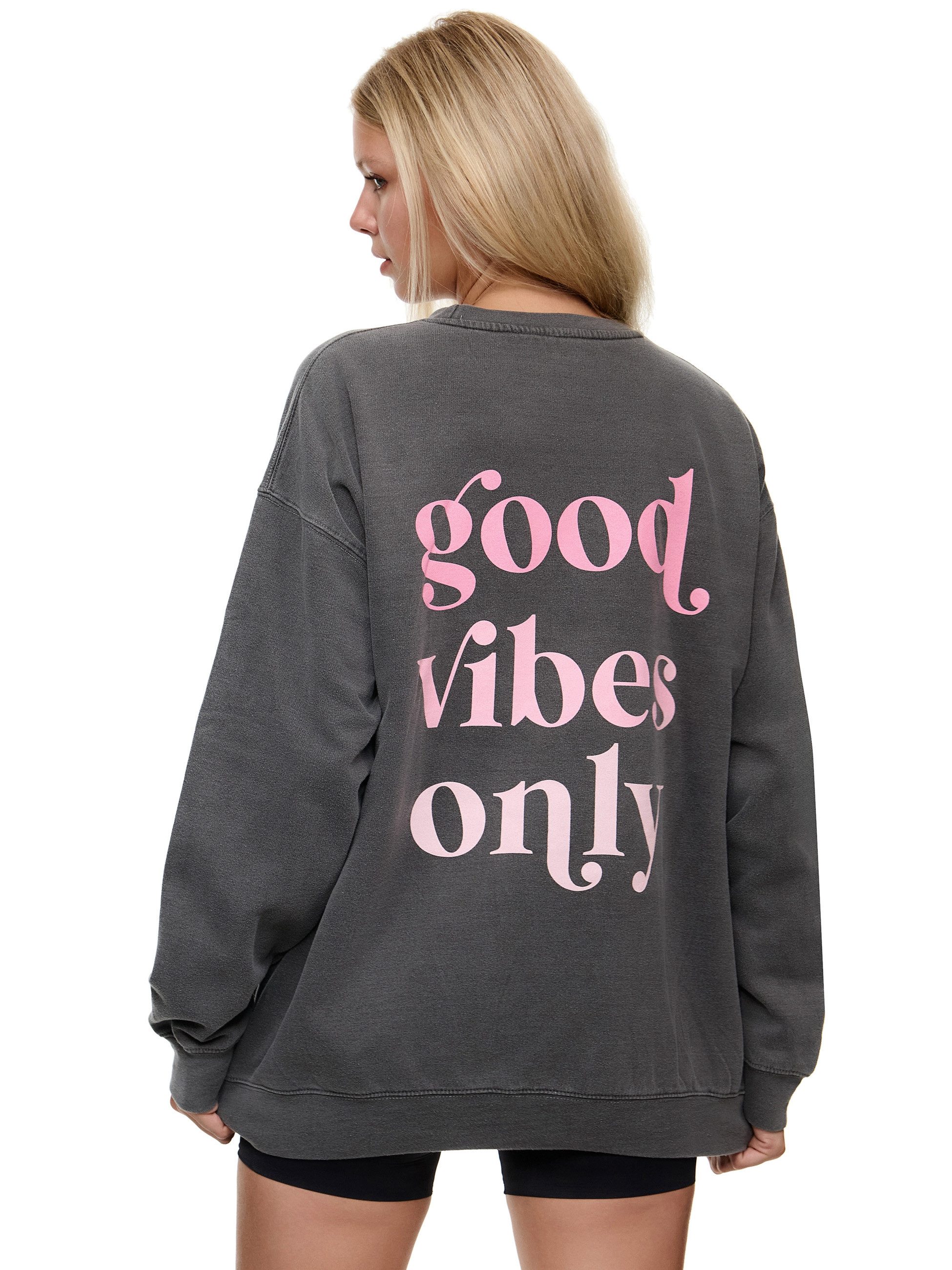 Worldclassca Sweatshirt Worldclassca Oversized Sweatshirt Good Vibes Print günstig online kaufen
