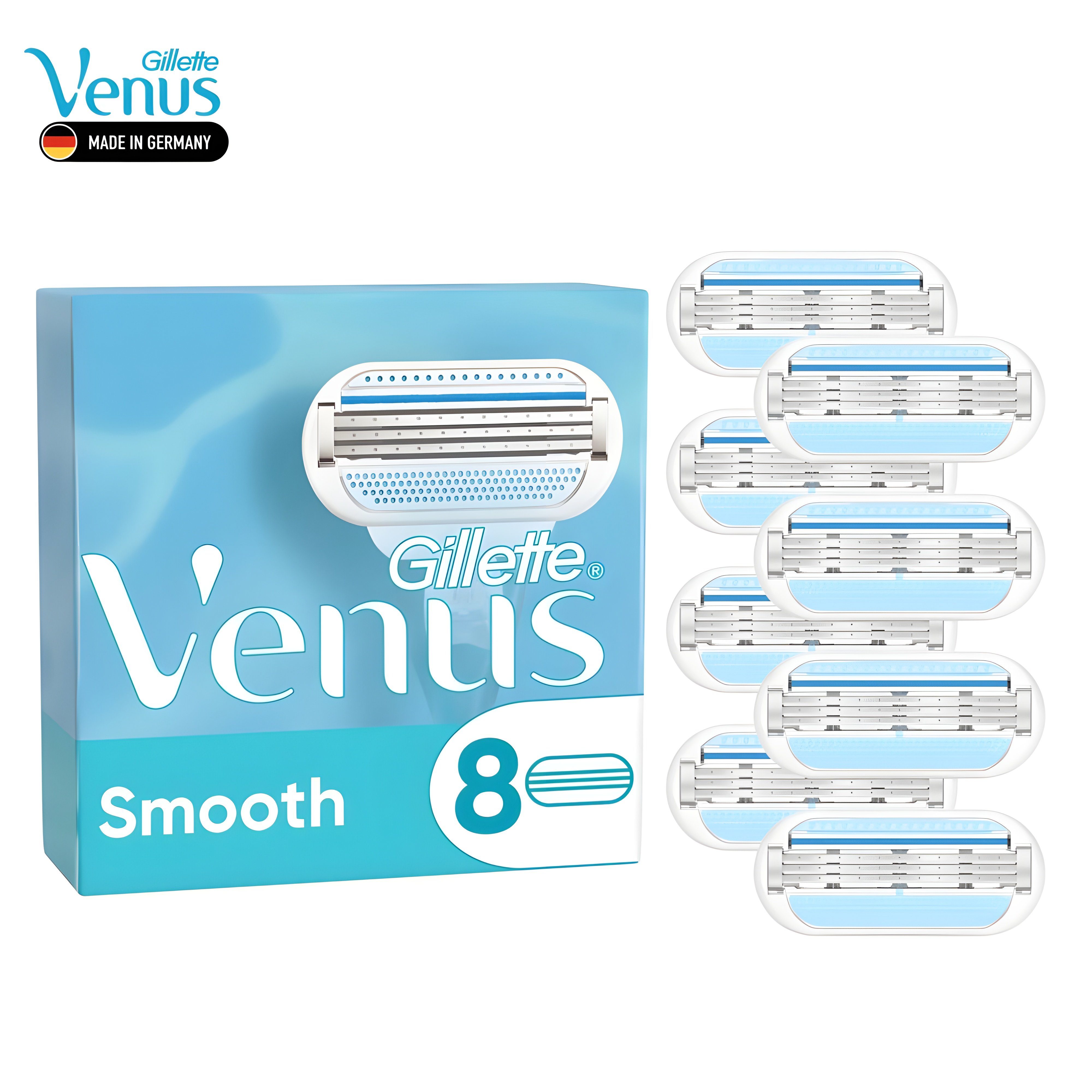 Gillette Venus Лезвия для бритвы XL Pack Smooth 8 Klingen, Made in Germany, Passend auf alle Venus Бритвы