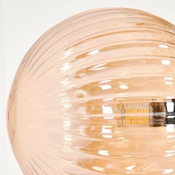hofstein Stehlampe Stehlampe aus Metall/Riffelglas in Schwarz/Bernstein, ohne Leuchtmittel, Leuchte, Glasschirme (10cm, 12cm, 15cm), 6x G9, ohne Leuchtmittel