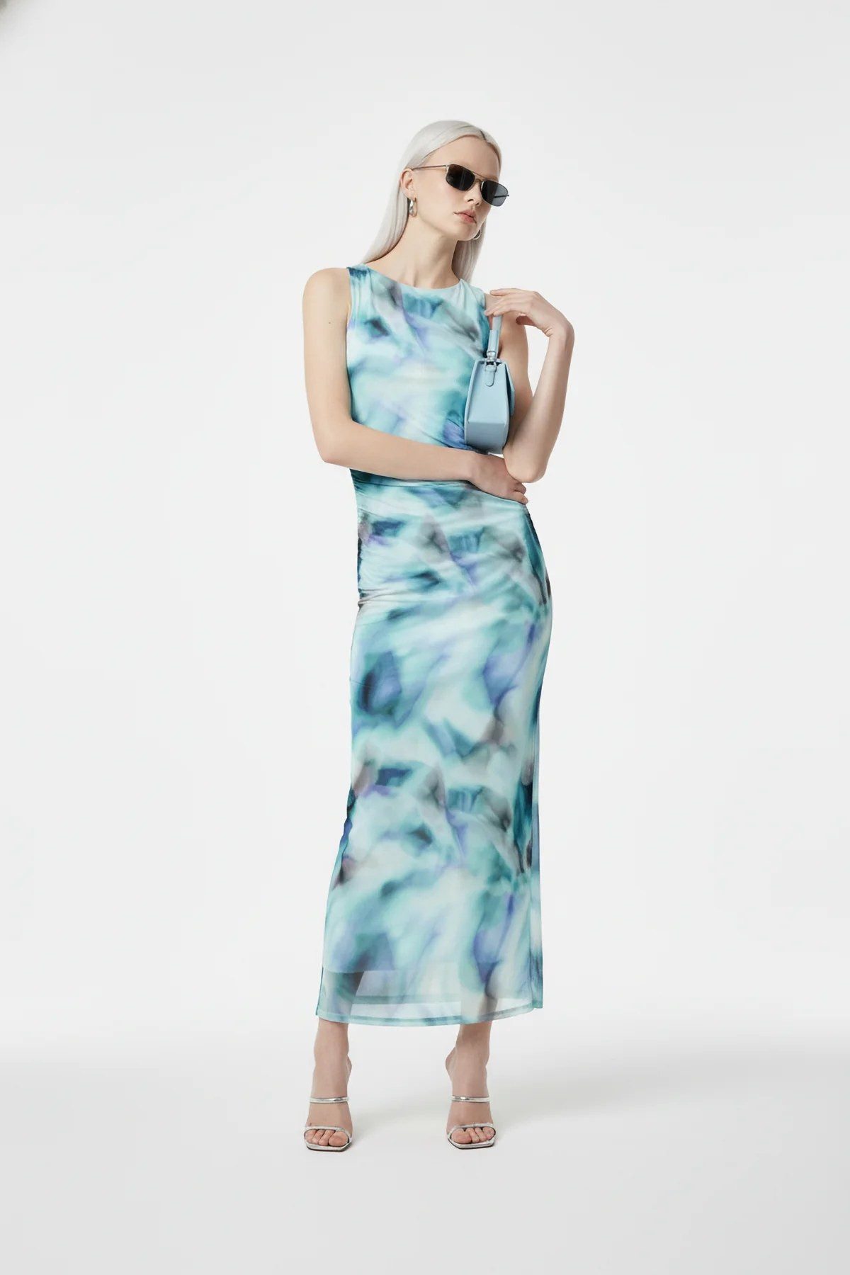 No Matter What Midikleid Gemustertes Tüll Maxikleid mit Futter