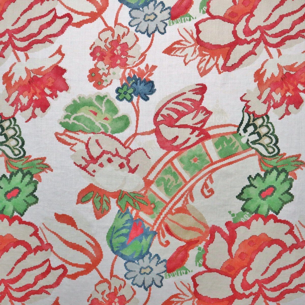 Stofferia Stoff Dekostoff Englisches Leinen Bloomsbury Green, Breite 135 cm, Meterware