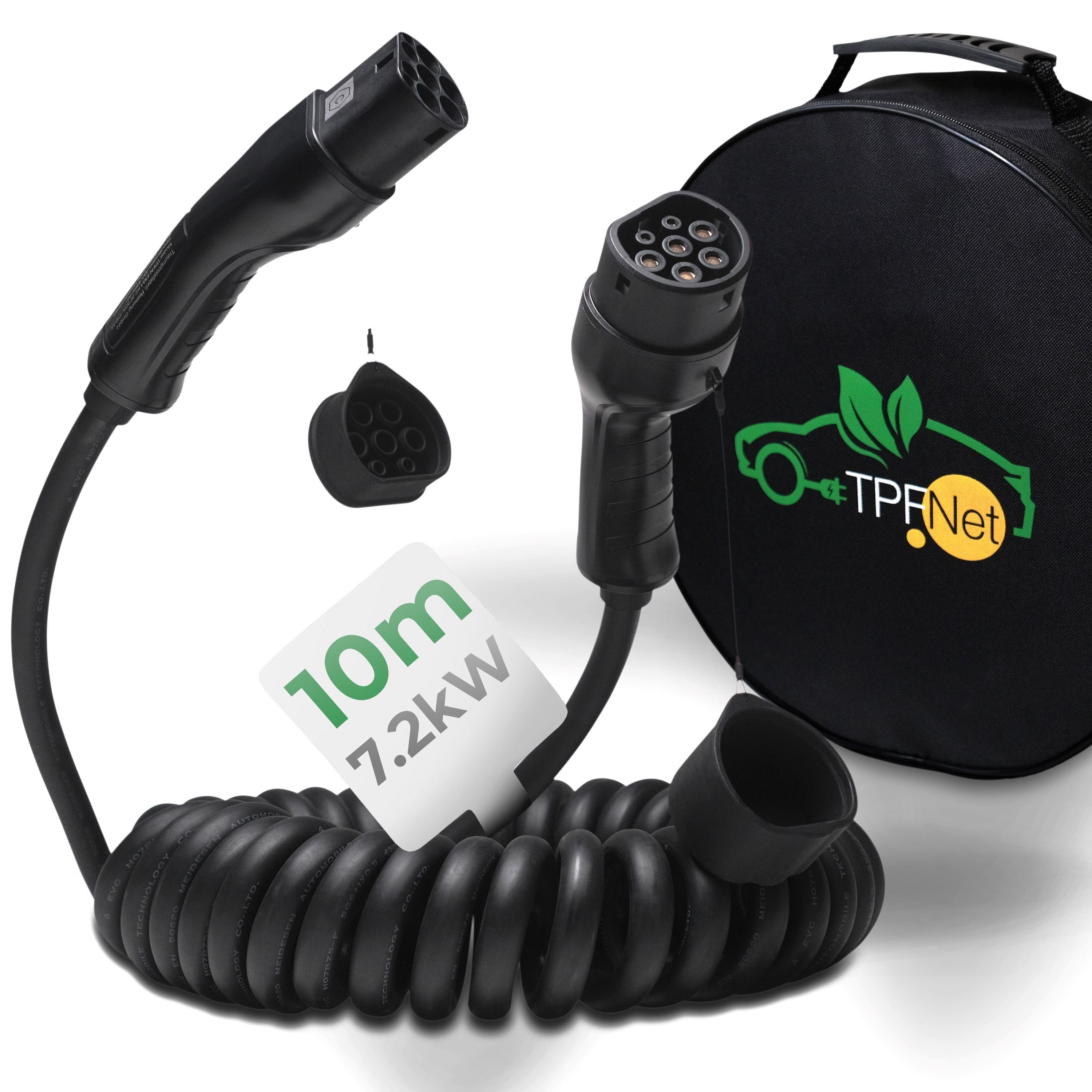 Typ 2 Spiral Kabel E-Auto 7.2kW Ladekabel 32A Autoladekabel