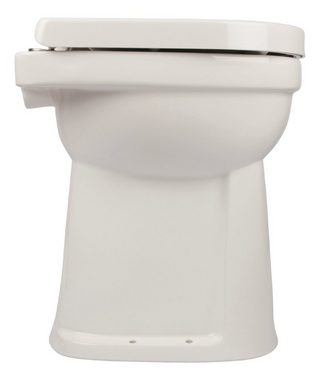 aquaSu Flachspül-WC, Bodenstehend, Abgang Senkrecht, Erhöhtes Stand WC +10 cm, WC-Sitz mit Absenkautomatik, 026031