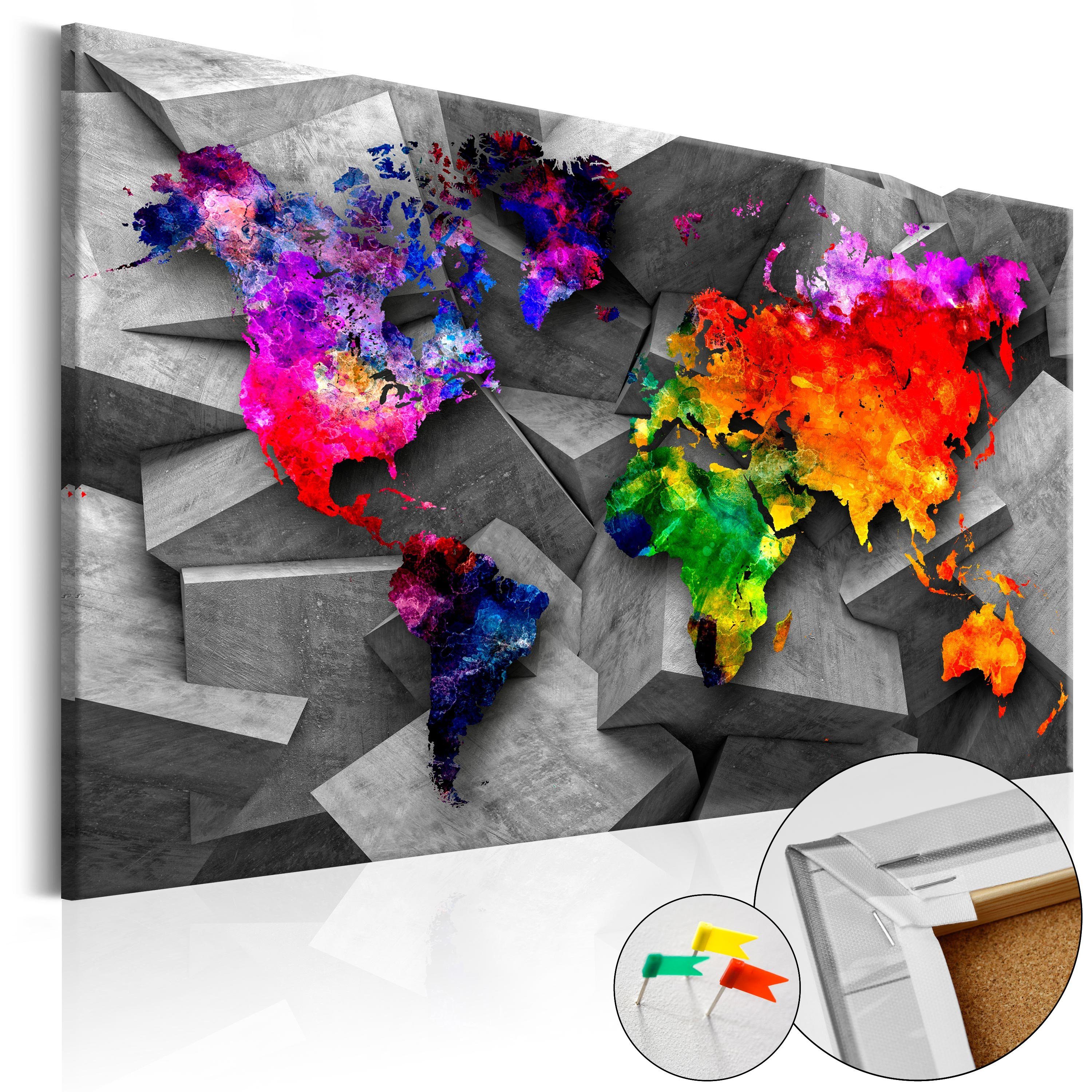 Artgeist Pinnwand Cubic World [Cork Map]