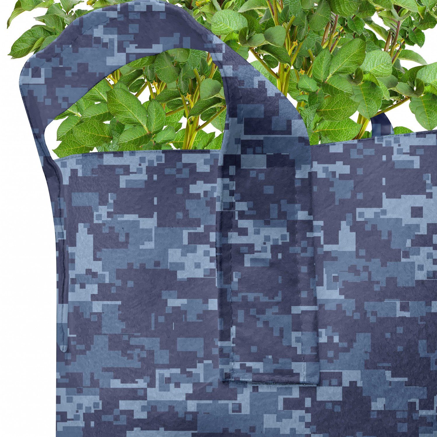 Pflanzen, Camouflage Stofftöpfe Abakuhaus mit Griffen Pflanzkübel für hochleistungsfähig Stil-Effekt Blau Grunge