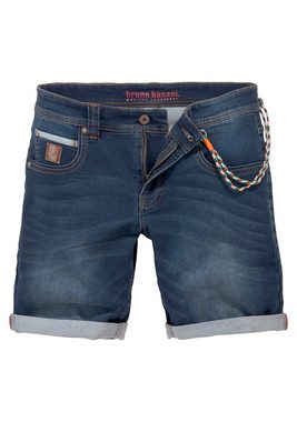 Bruno Banani Jeansshorts (Set, 2-tlg., mit Band) mit modischer Hosenkette