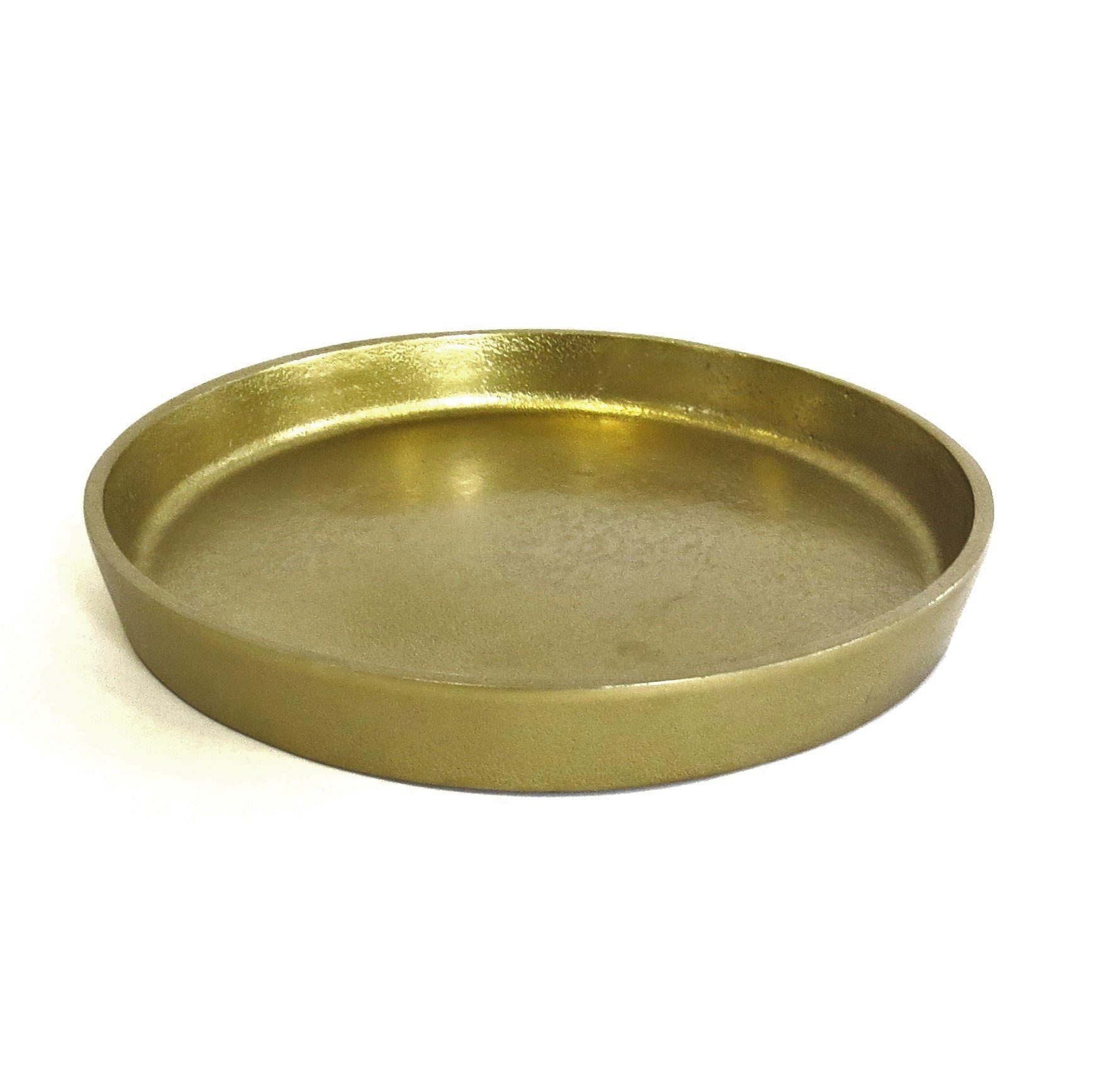Dekoschale Metall Schale Teller Platte Rund Gold Tisch Deko Colmore 22 cm