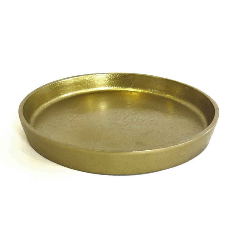 colmore Dekoschale Metall Schale Teller Platte Rund Gold Tisch Deko Colmore 22 cm