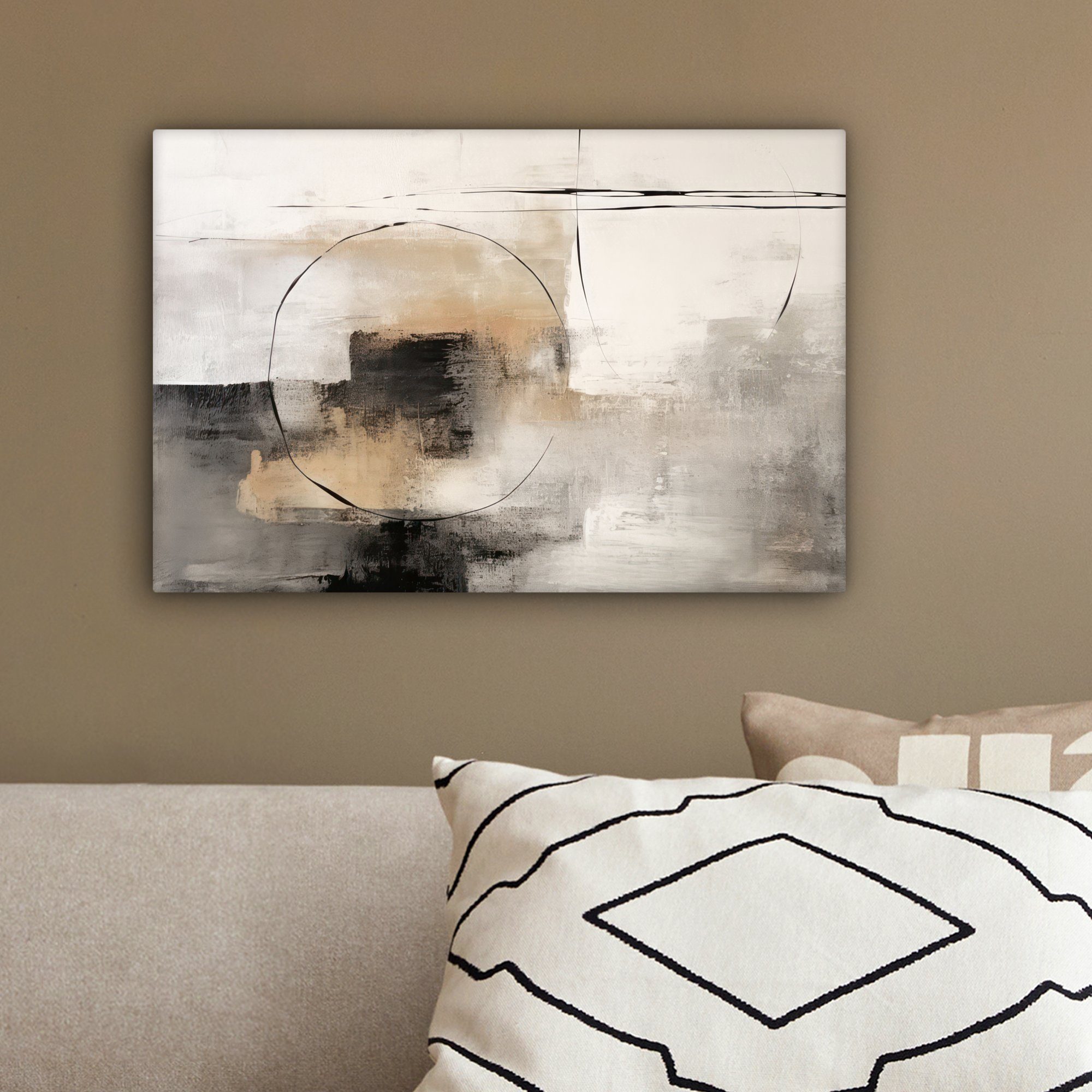 OneMillionCanvasses® Leinwandbild Kunst - Abstrakt - Grau - Industriell, Fotodruck (1 St), Wandbild, Deko Schlafzimmer Wohnzimmer Flur 20x20 cm – Bild 4 von 5