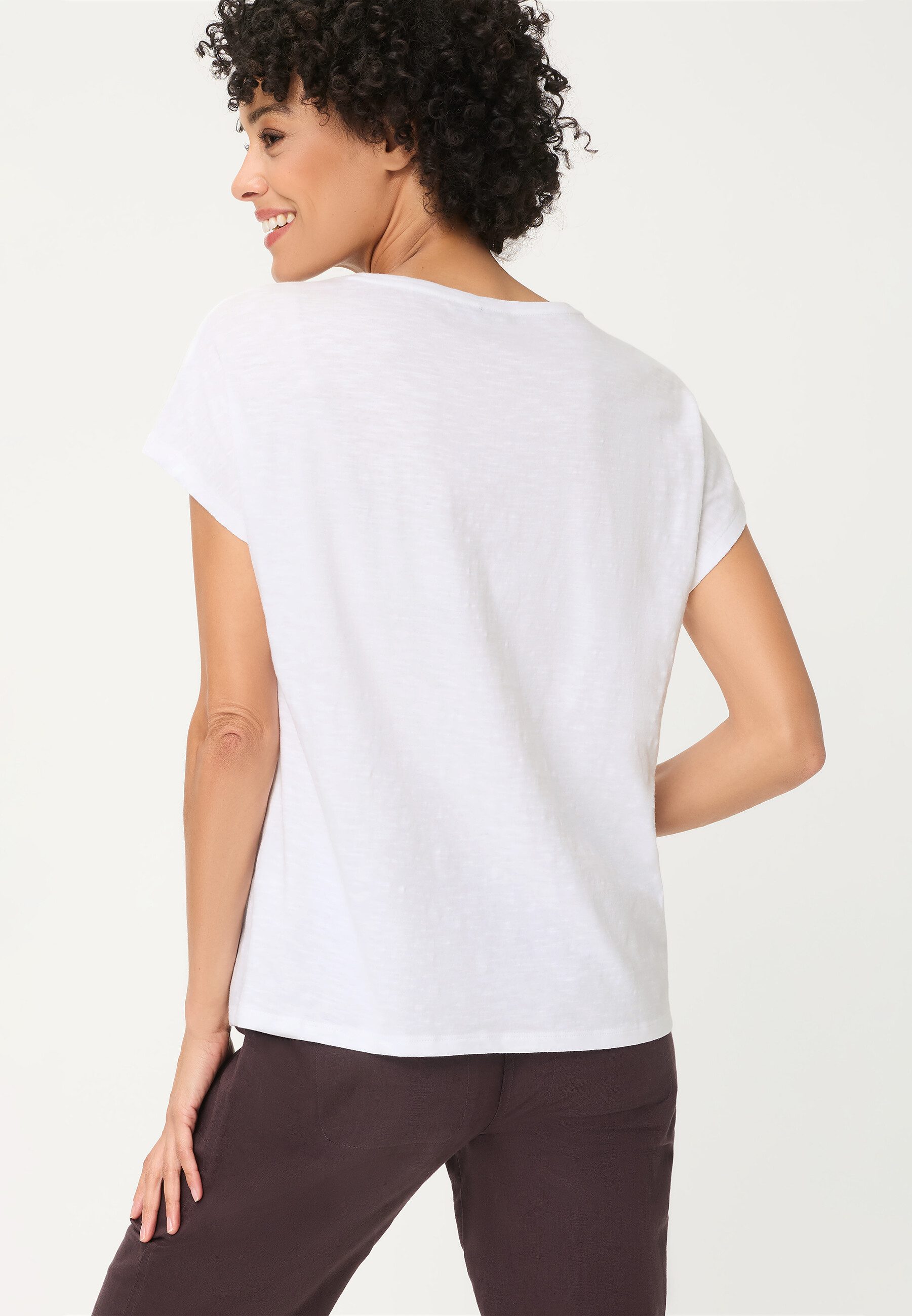 Olsen T-Shirt Shirt mit Placement-Print und Rundhalsausschnitt