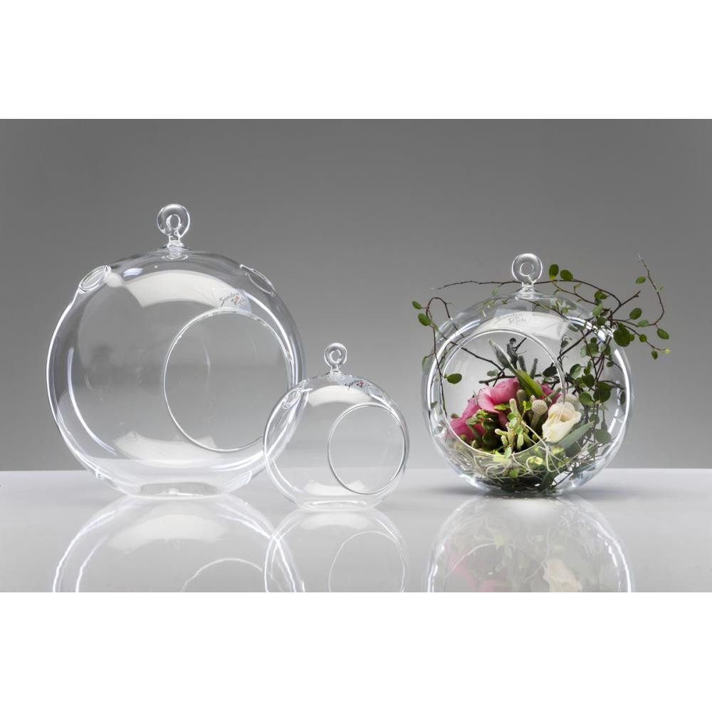 Sandra Rich Dekovase Transparent, Durchmesser 17 cm, Öffnung in der Mitte günstig online kaufen