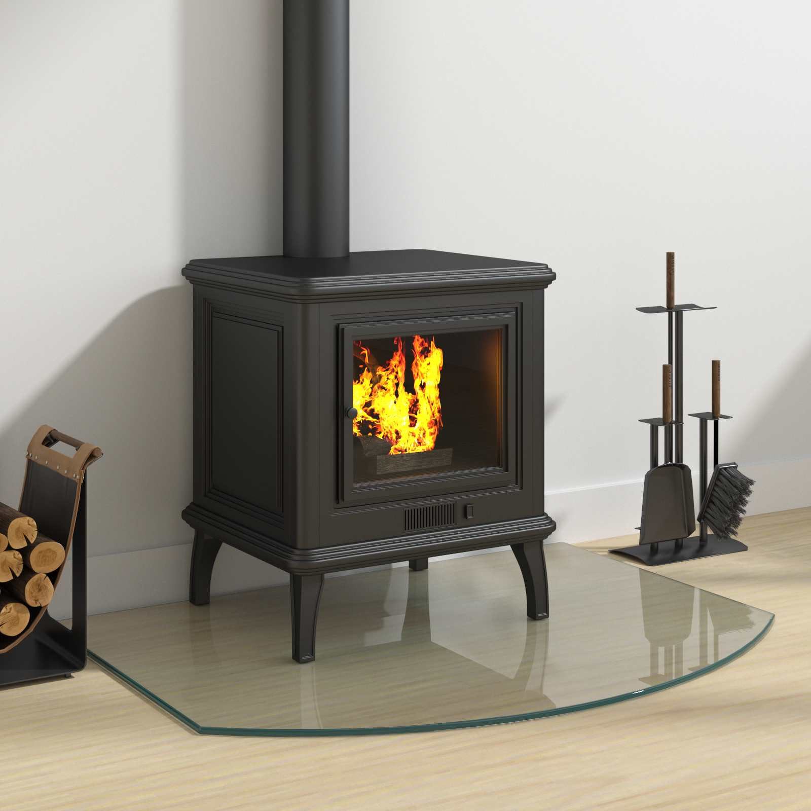 vidaXL Bodenplatte Feuerstelle Glasplatte Transparent 80 x 60 cm Glas, (1-St)