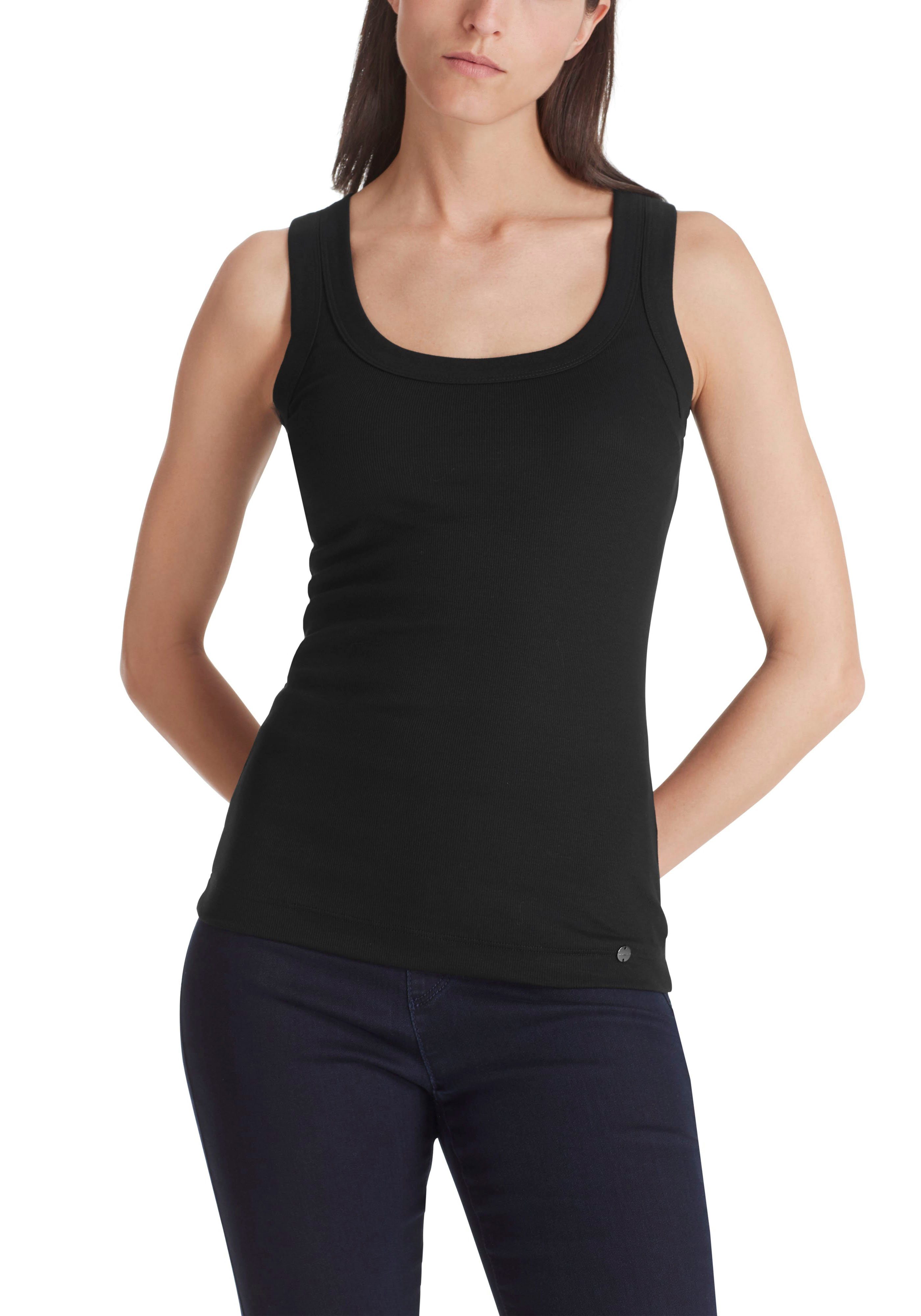 Marc Cain Tanktop "Collection Essential" Premium Damenmode Tanktop aus Feinripp black