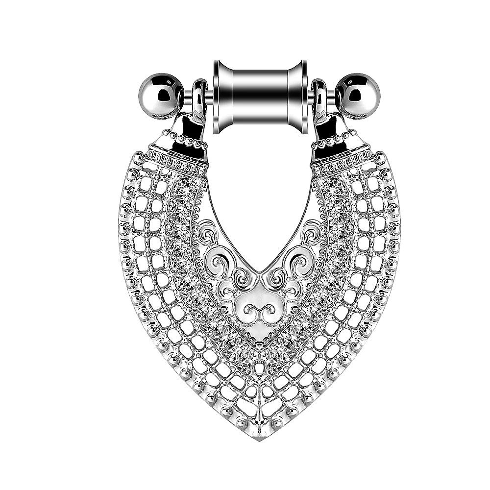 Taffstyle Plug Flesh Ohr Tunnel Piercing mit Schmuck Creolen Anhänger 6mm (Massiver Ohr Plug Ohrschmuck mit edlem Ornamentdesign für Damen und Herren)