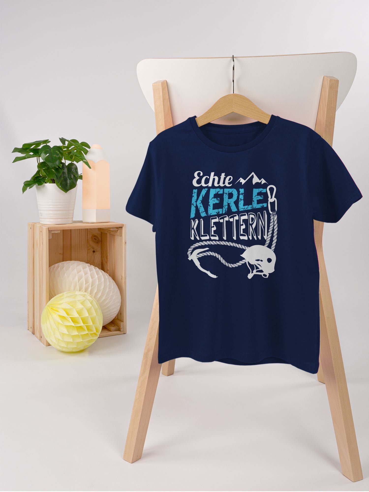 Shirtracer T-Shirt Echte Kerle klettern Kleidung Kinder Sport 1 Dunkelblau