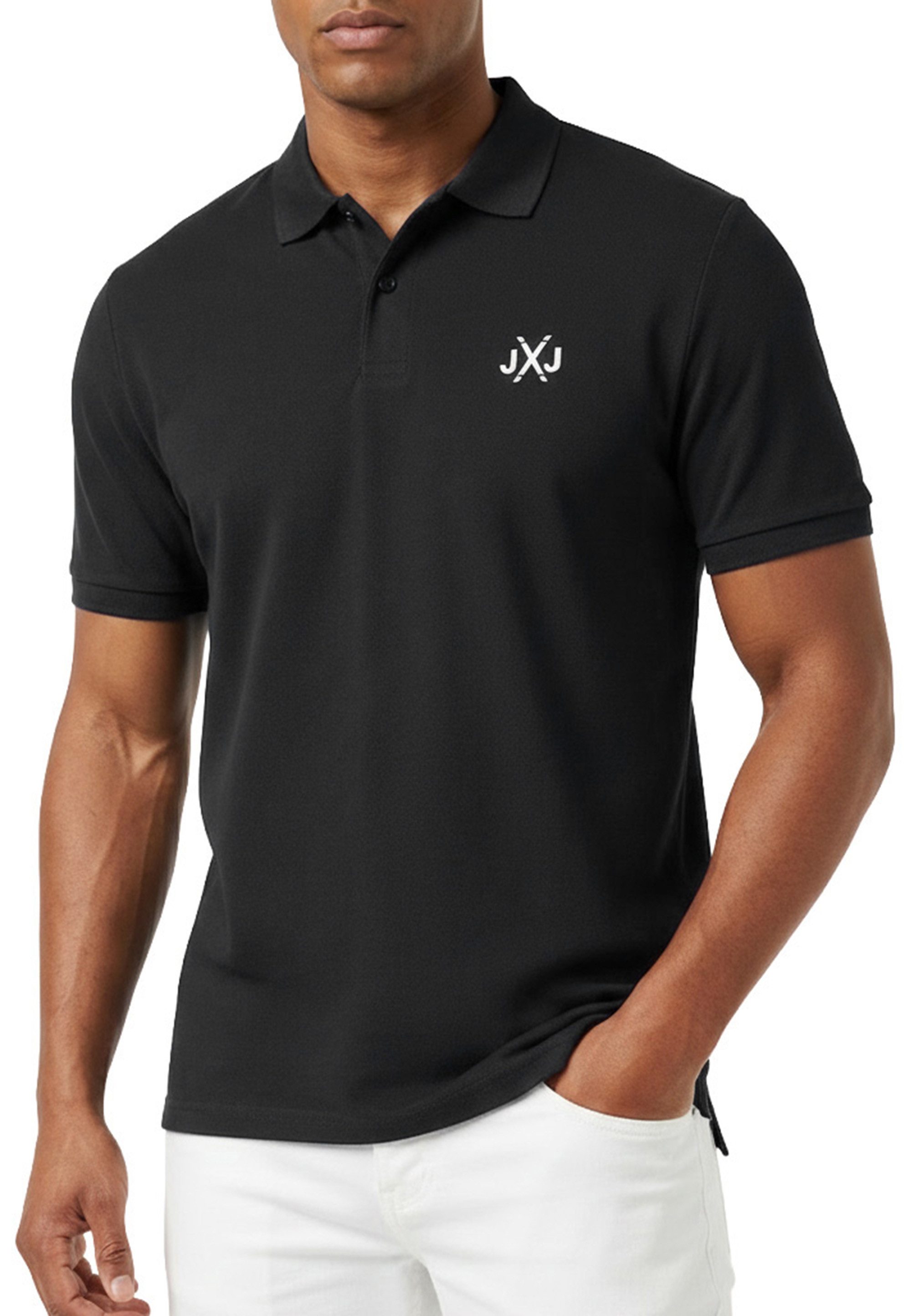 Jack & Jones Poloshirt RISE INFINITY POLO Kurzarm Hemd aus Bauwolle Polohemd mit Print T-Shirt mit Kragen