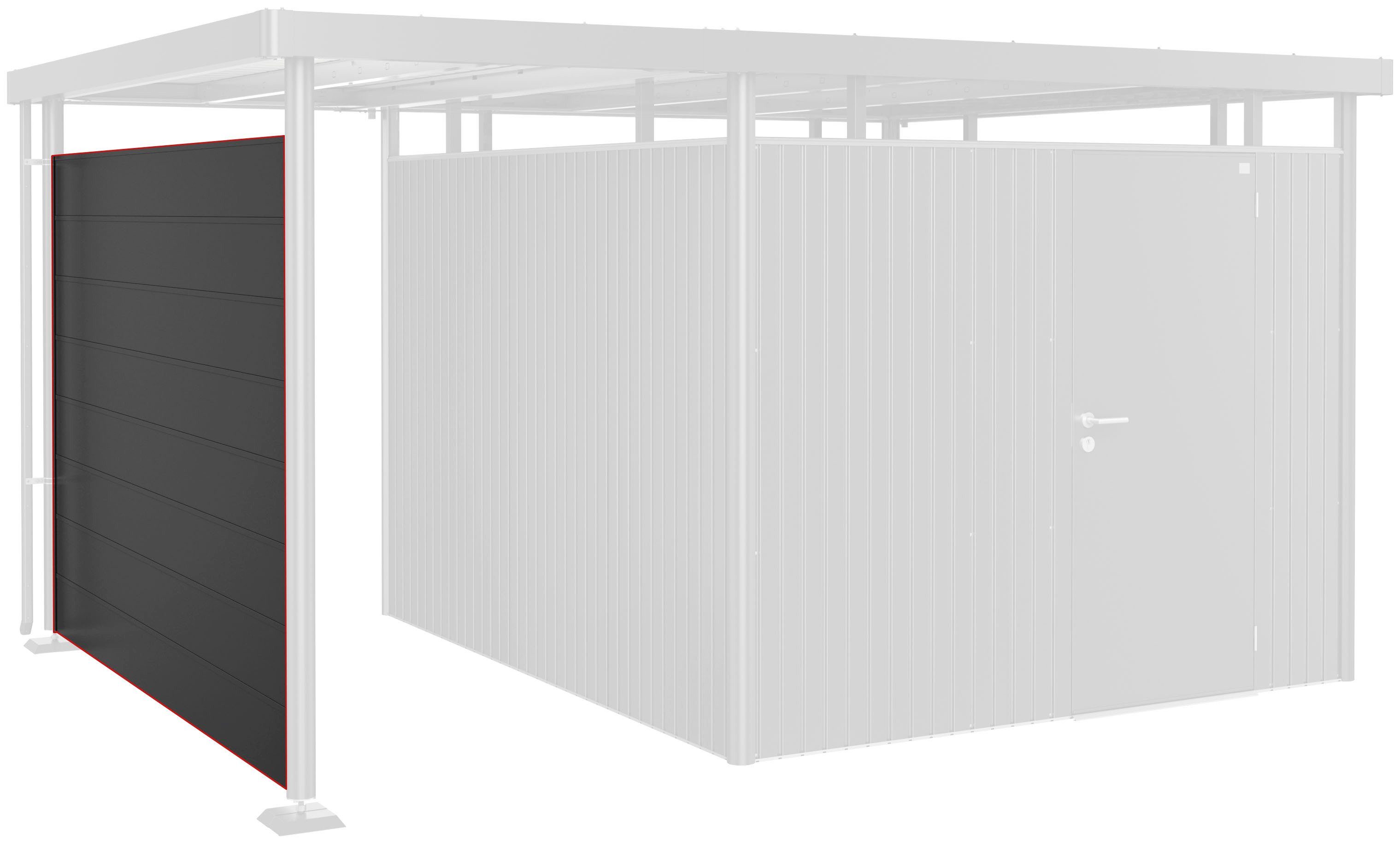 dunkelgrau-metallic Biohort HighLine, BxH:277x181 cm, Gerätehaus-Seitenwand