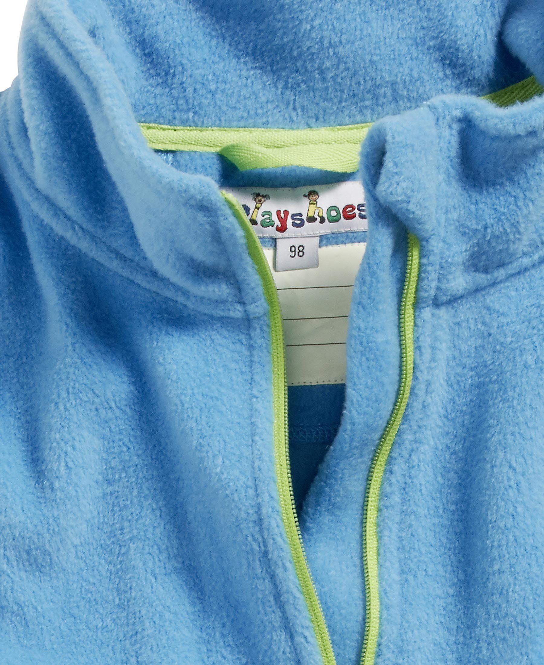 Strickfleecejacke Playshoes Fleece-Weste aquablau farbig abgesetzt