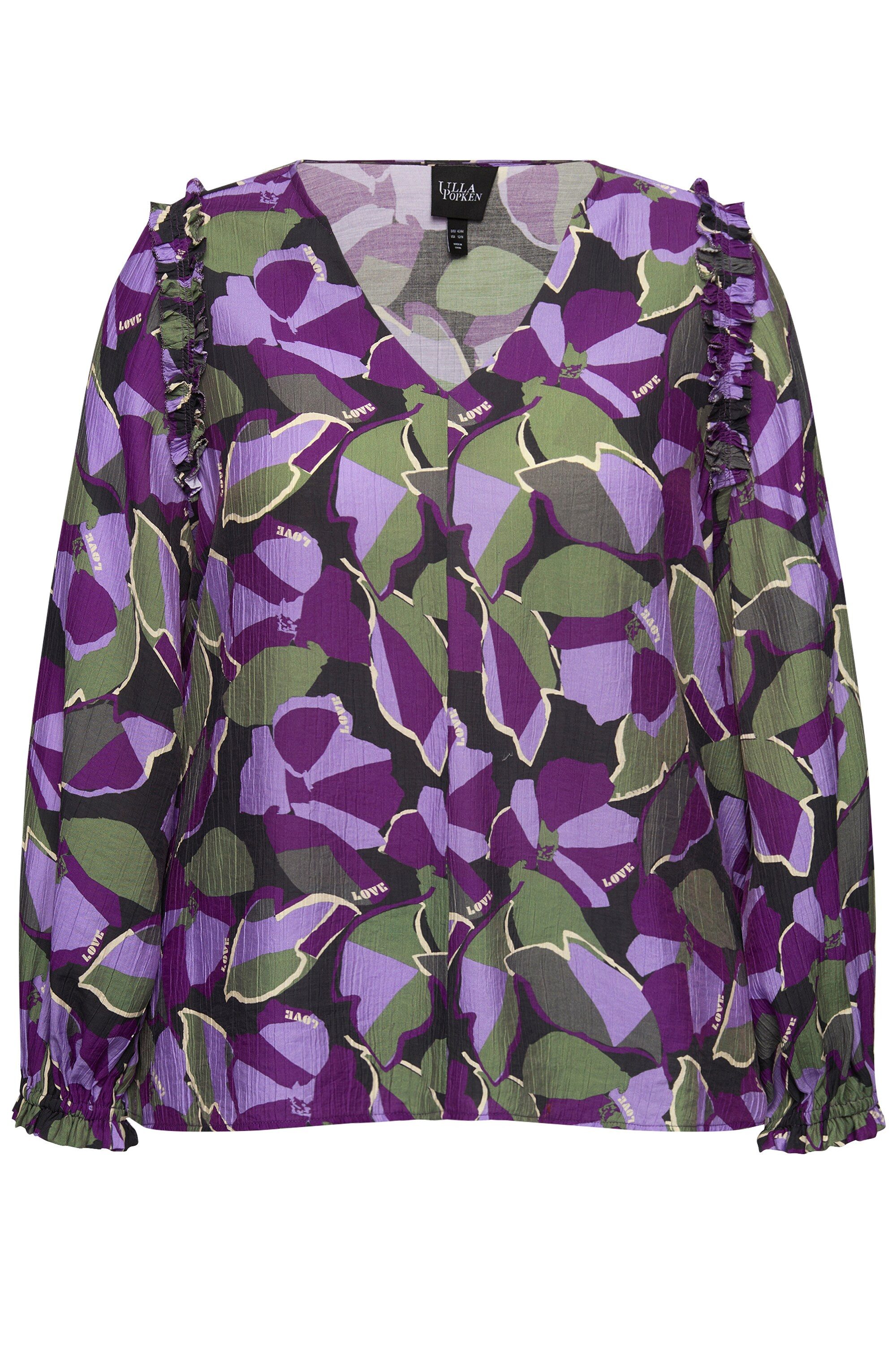 Ulla Popken Longbluse Bluse A-Linie Tunika-Ausschnitt günstig online kaufen
