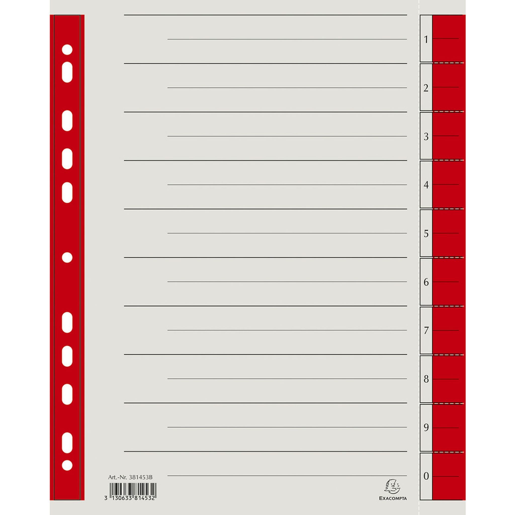 Brause Aktenordner Brause Trennblatt Mikroperf 230g/qm rot