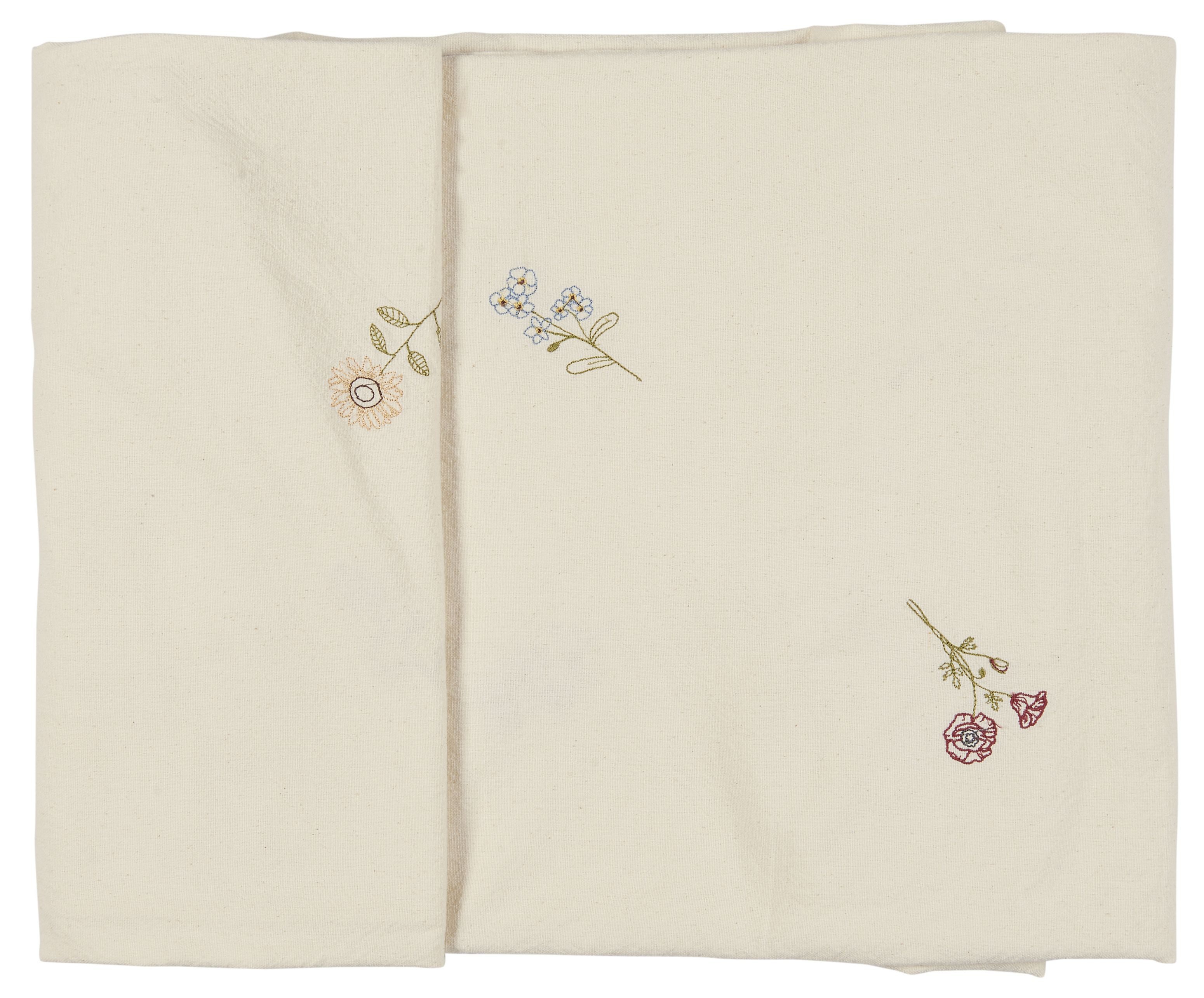 Ib Laursen Tischdecke Ib Laursen - Tischdecke Tischtuch 150x150cm Beige aufgestickten