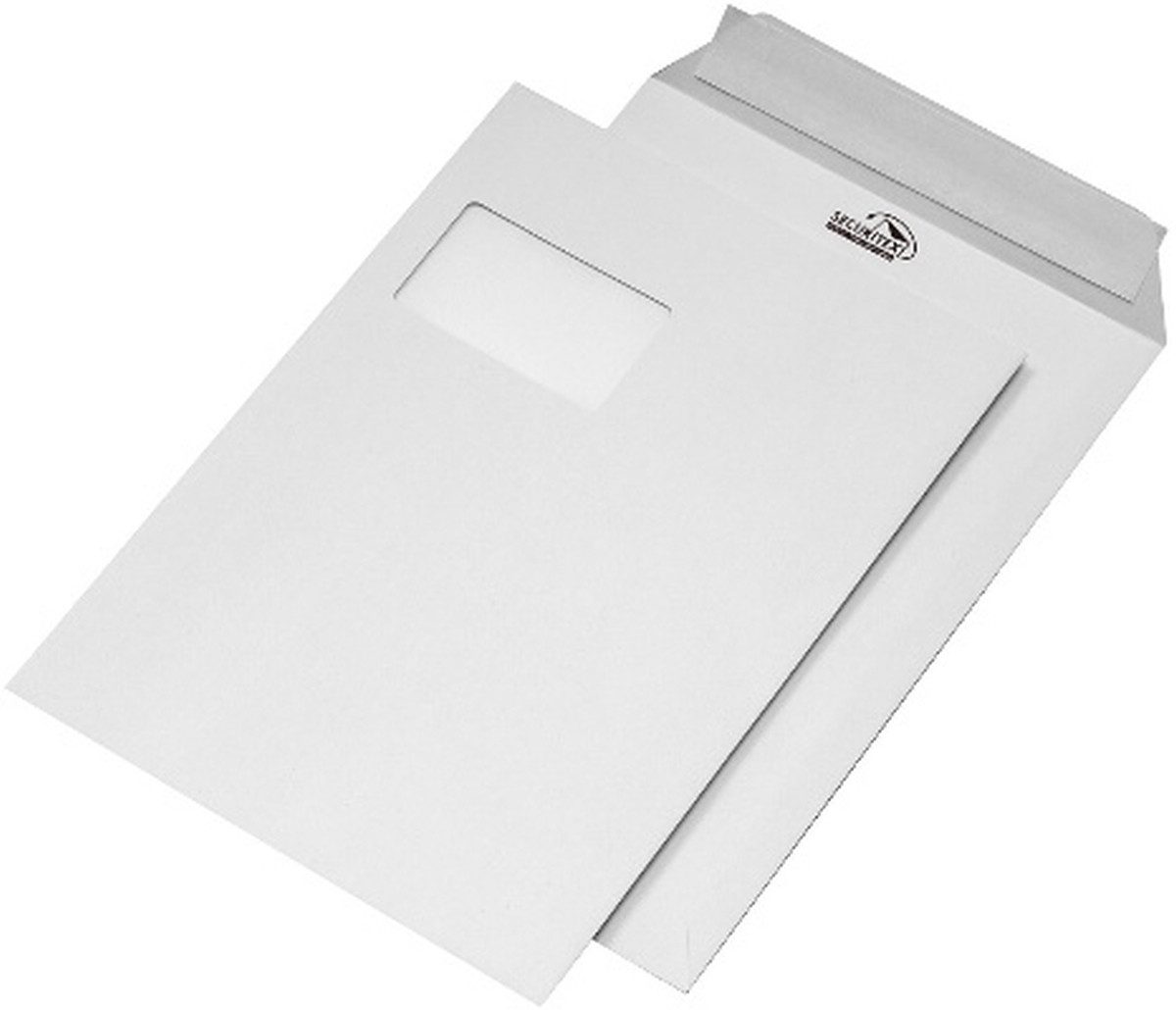 Versandtasche Versandtaschen Securitex C4 mit Fenster 130g/qm haftklebend weiß VE=1.