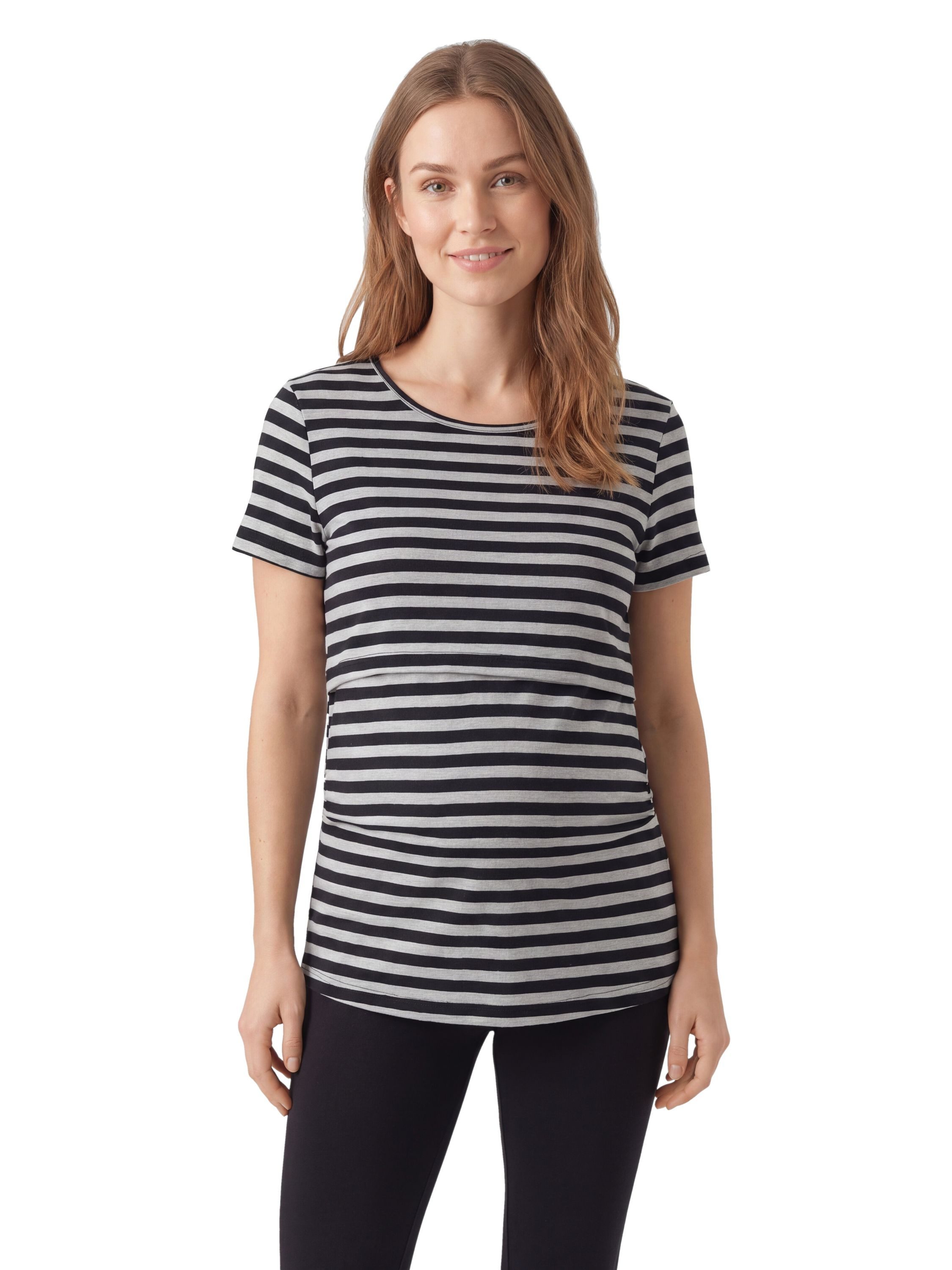 Alkato Stillshirt Alkato Damen Kurzarm Stillshirt mit Rundhals aus Baumwolle