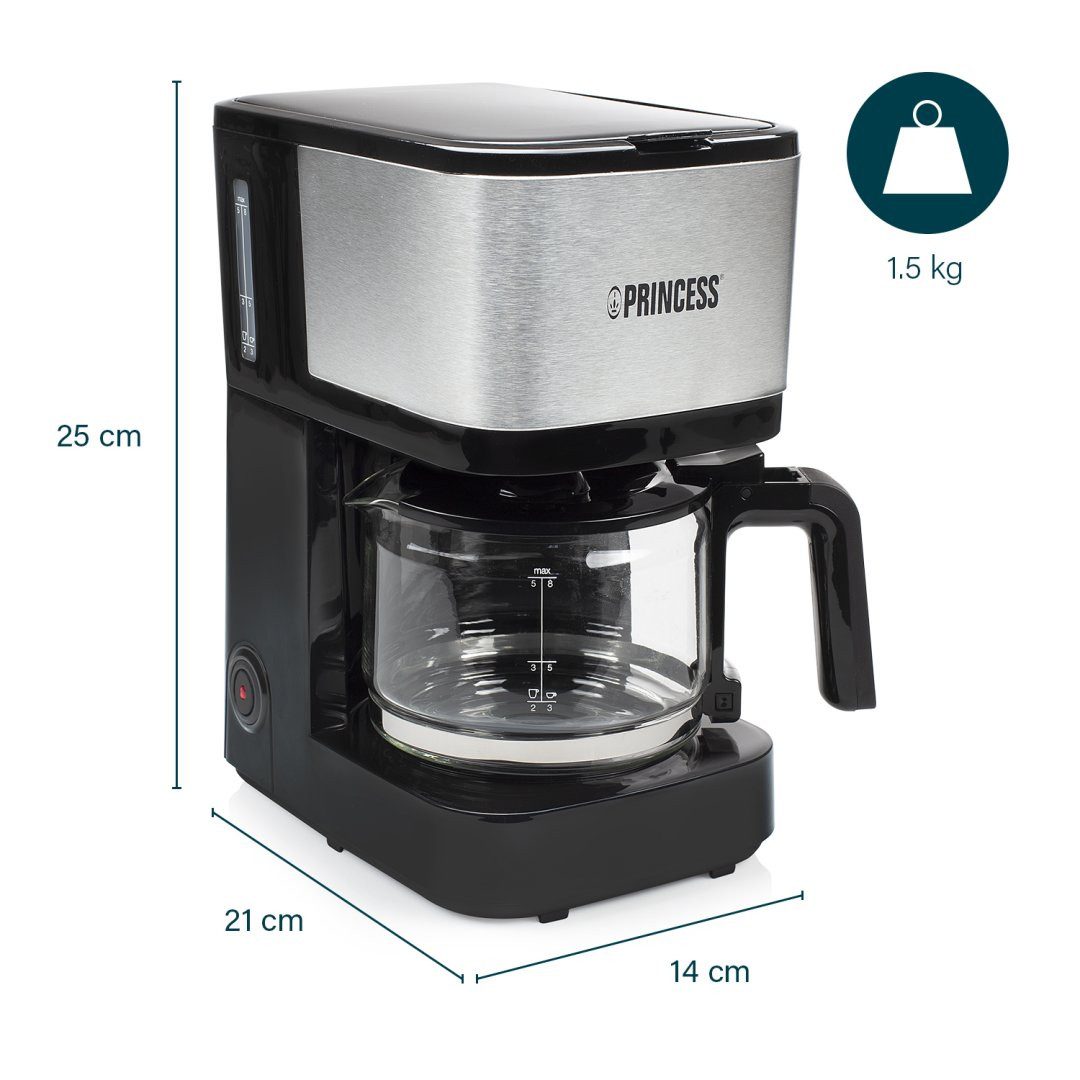 PRINCESS Filterkaffeemaschine 01.246030.01.001, 0,75 L Glaskanne - 600 W