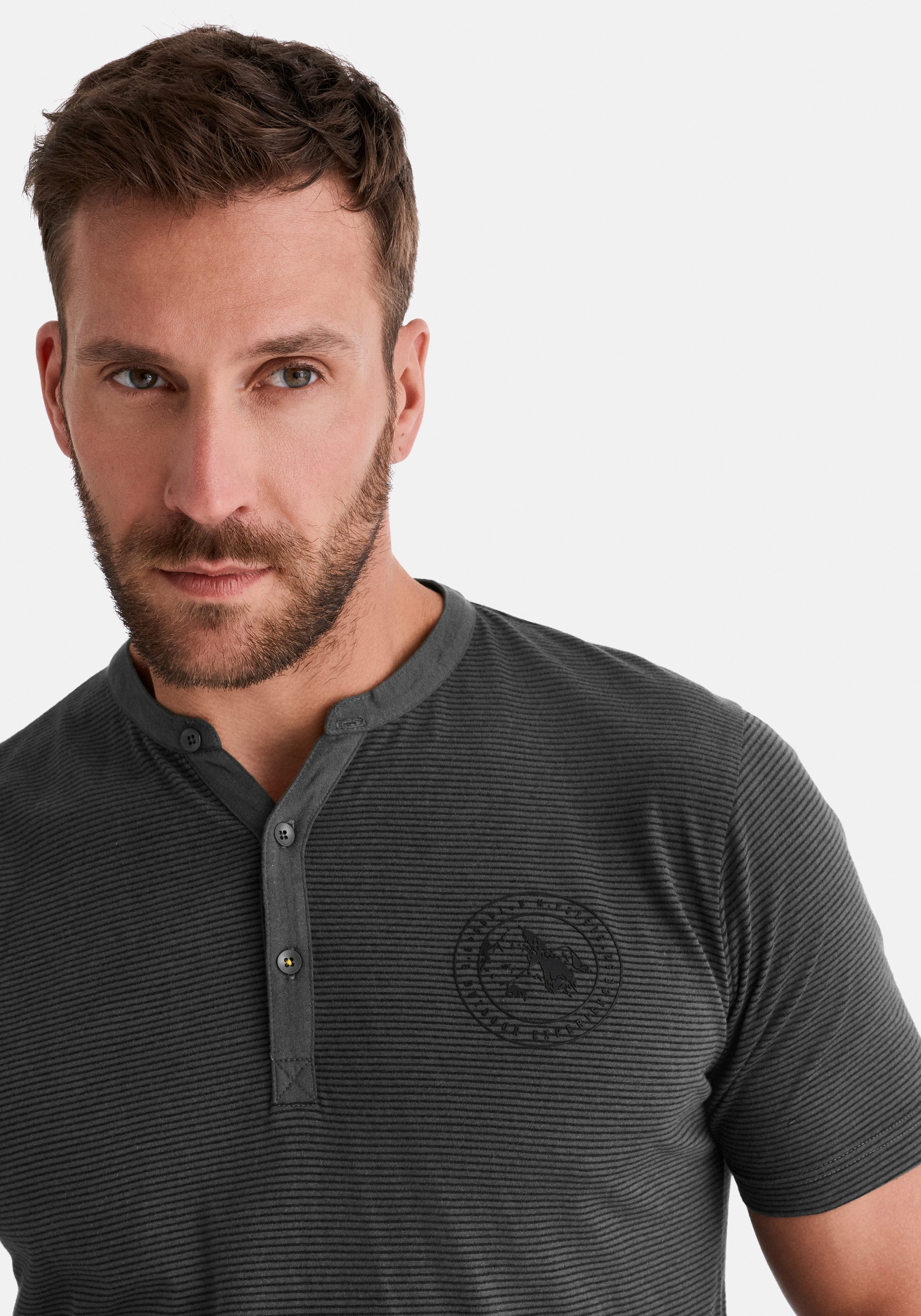 HERO by John Medoox Henleyshirt HENRY Henley-Shirt HERO by John Medoox HENRY Herren Henley T-Shirt