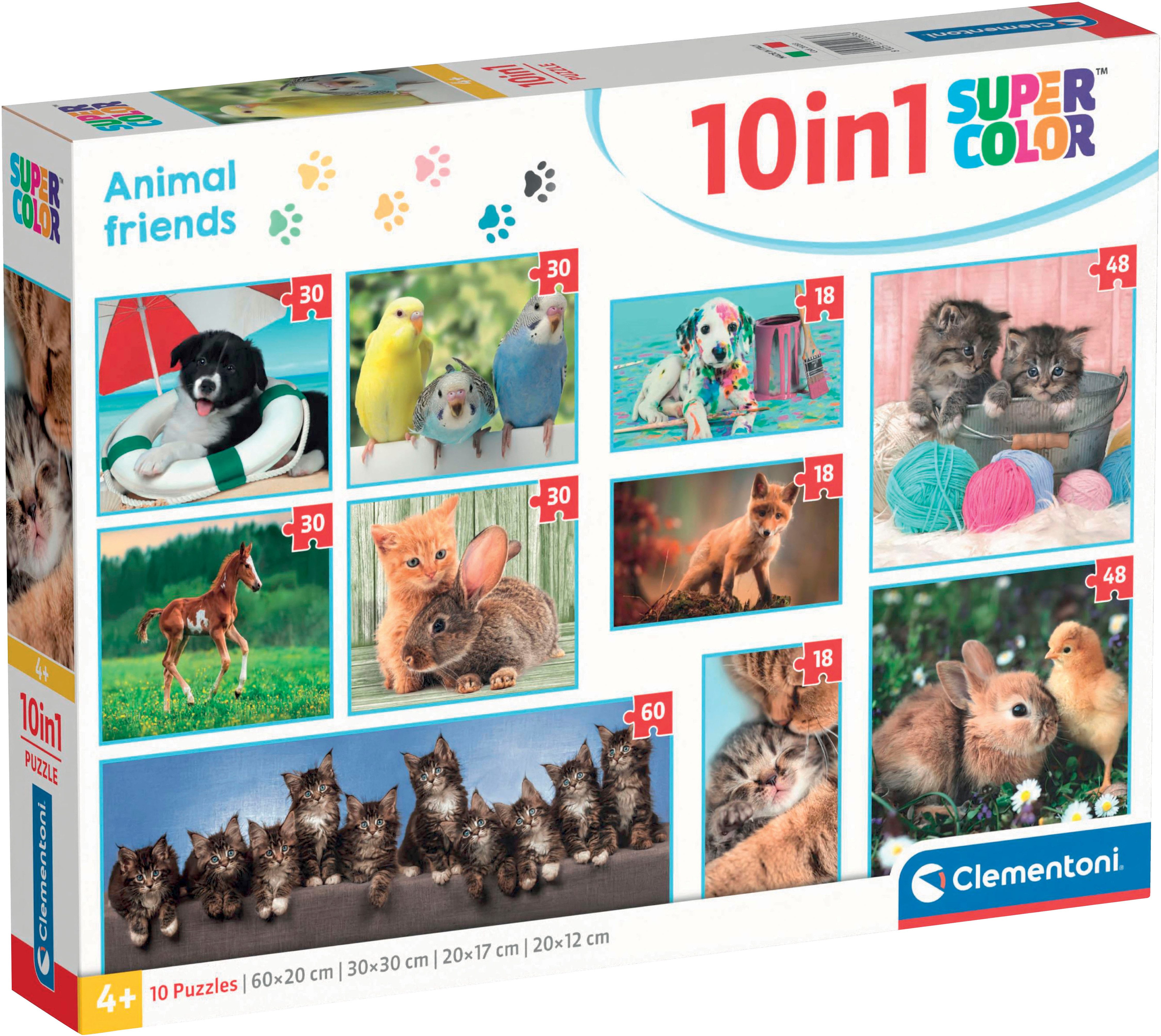 Clementoni® Puzzle 10in1 Supercolor, Noli, Tierfreunde, 330 Puzzleteile, Ma günstig online kaufen