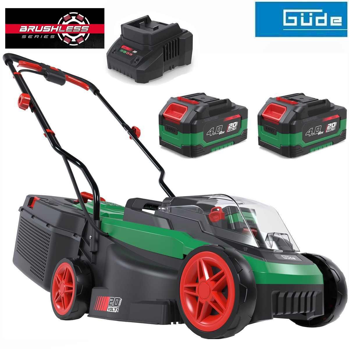 Güde Akkurasenmäher City Akku Rasenmäher 320/20-4 + 2 x Akku 4.0 Ah / Ladegerät, 20V 32cm