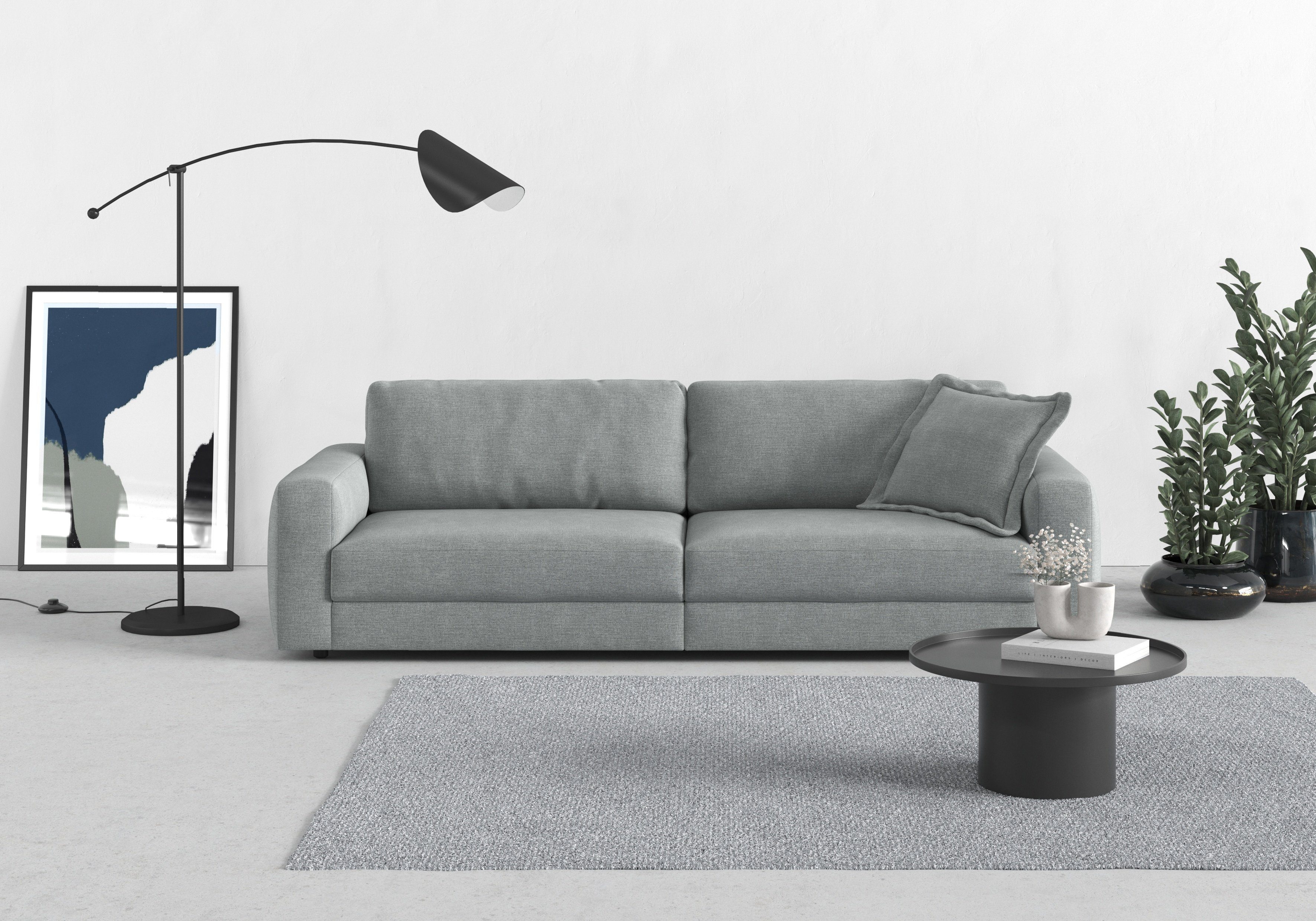 TRENDMANUFAKTUR Big-Sofa Bourbon, Designsofa, Mega Sofa mit tollem Sitzkomfort, Breite 264cm, mit extra hohem Sitzkomfort, in trendigem Cord Bezug erhältlich
