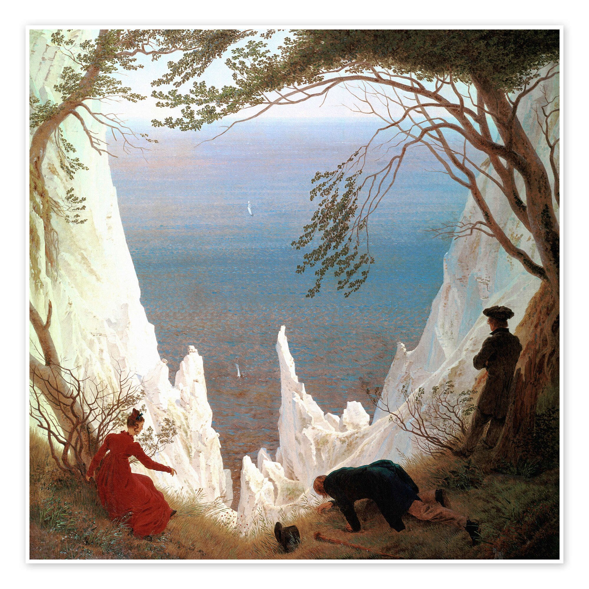 Posterlounge Wandbild Kreidefelsen auf Rügen, Caspar David Friedrich, erhältlich als Poster, Leinwandbild, Wandsticker oder Acrylglasbild