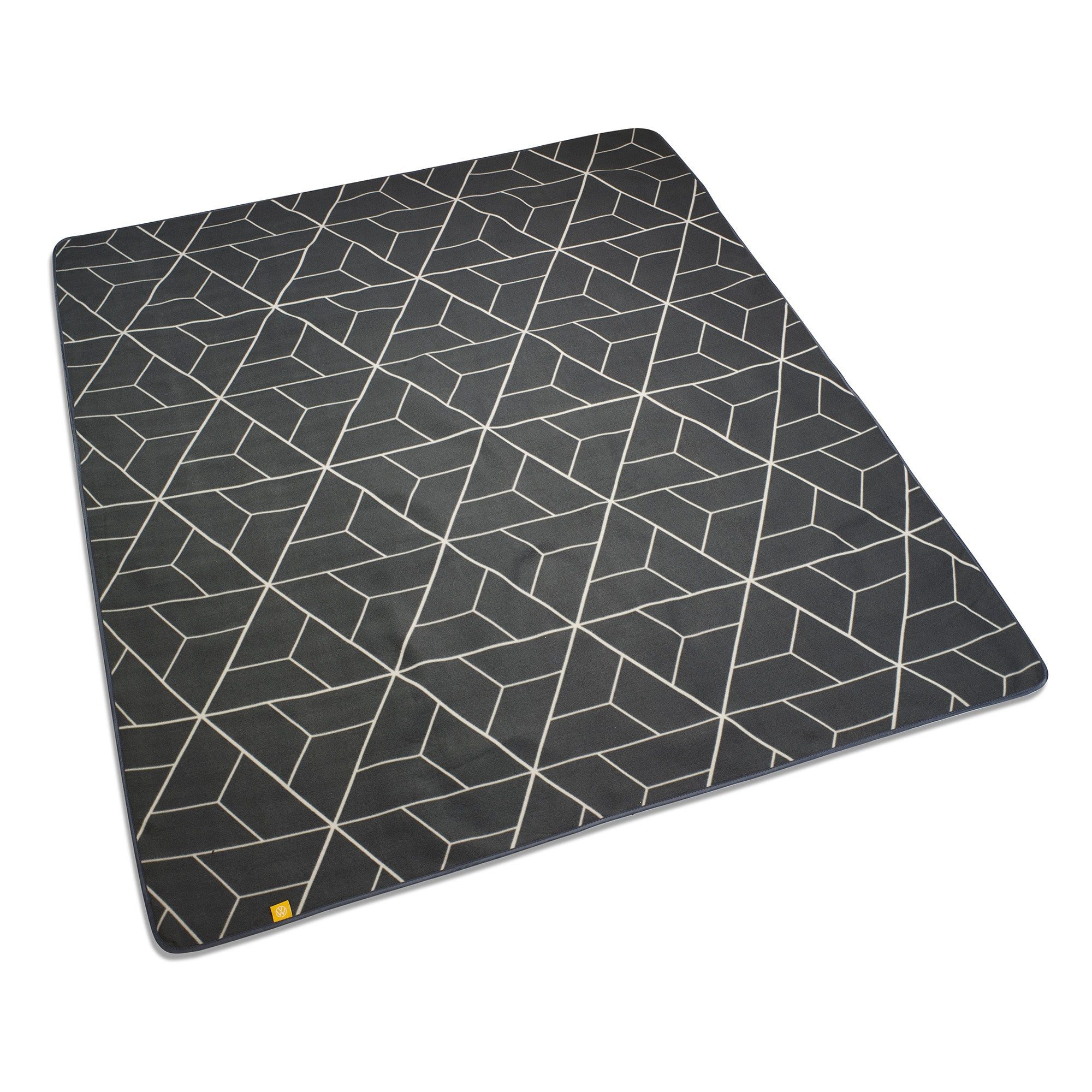 Picknickdecke Fleecedecke, Volkswagen, mit Tragegriff, wasserfeste schwarze Beschichtung auf der Unterseite