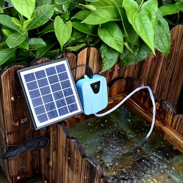 Dedom Teichbelüfter Luftpumpe, Sauerstoffpumpe, Solarmodul, für Garten Teich Aquarium