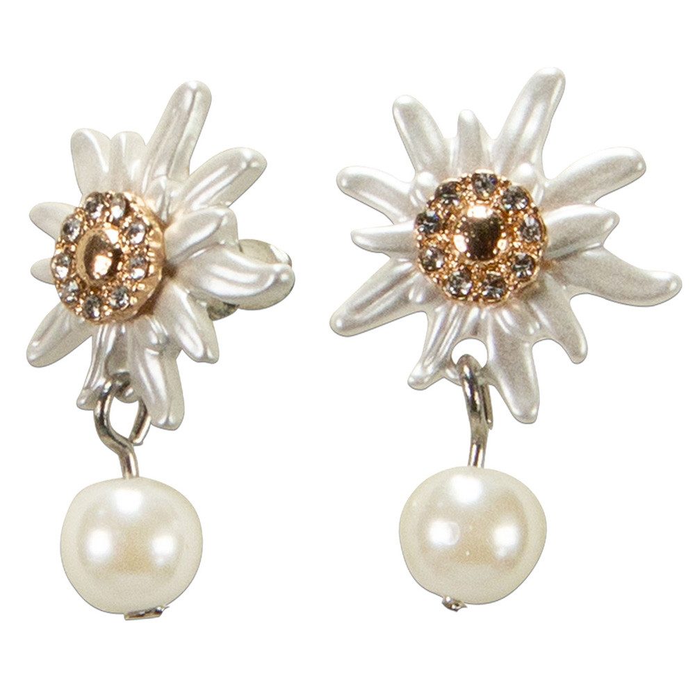 Alpenflüstern Ohrstecker-Set Ohrstecker Strass-Edelweiß Greta