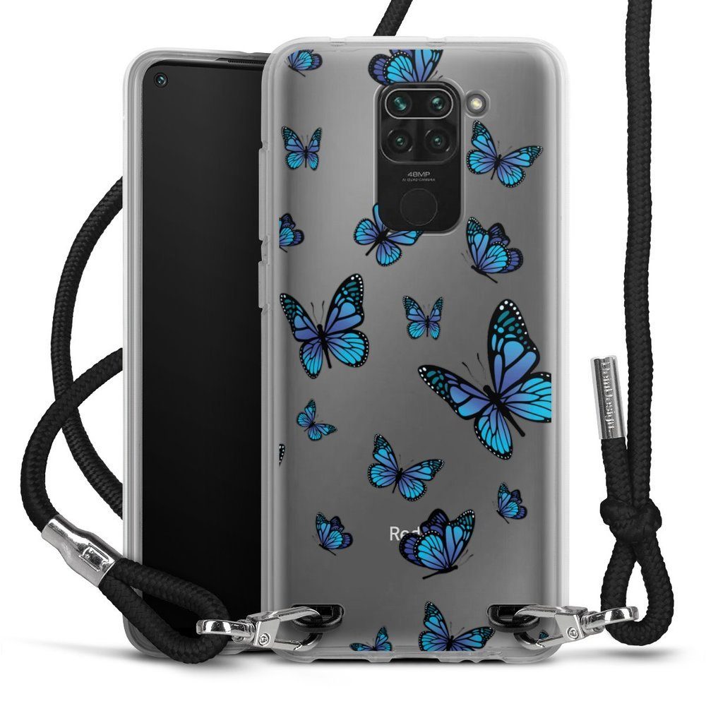 DeinDesign Handyhülle Schmetterling Muster transparent Butterfly Pattern Transparent, Xiaomi Redmi Note 9 Handykette Hülle mit Band Case zum Umhängen