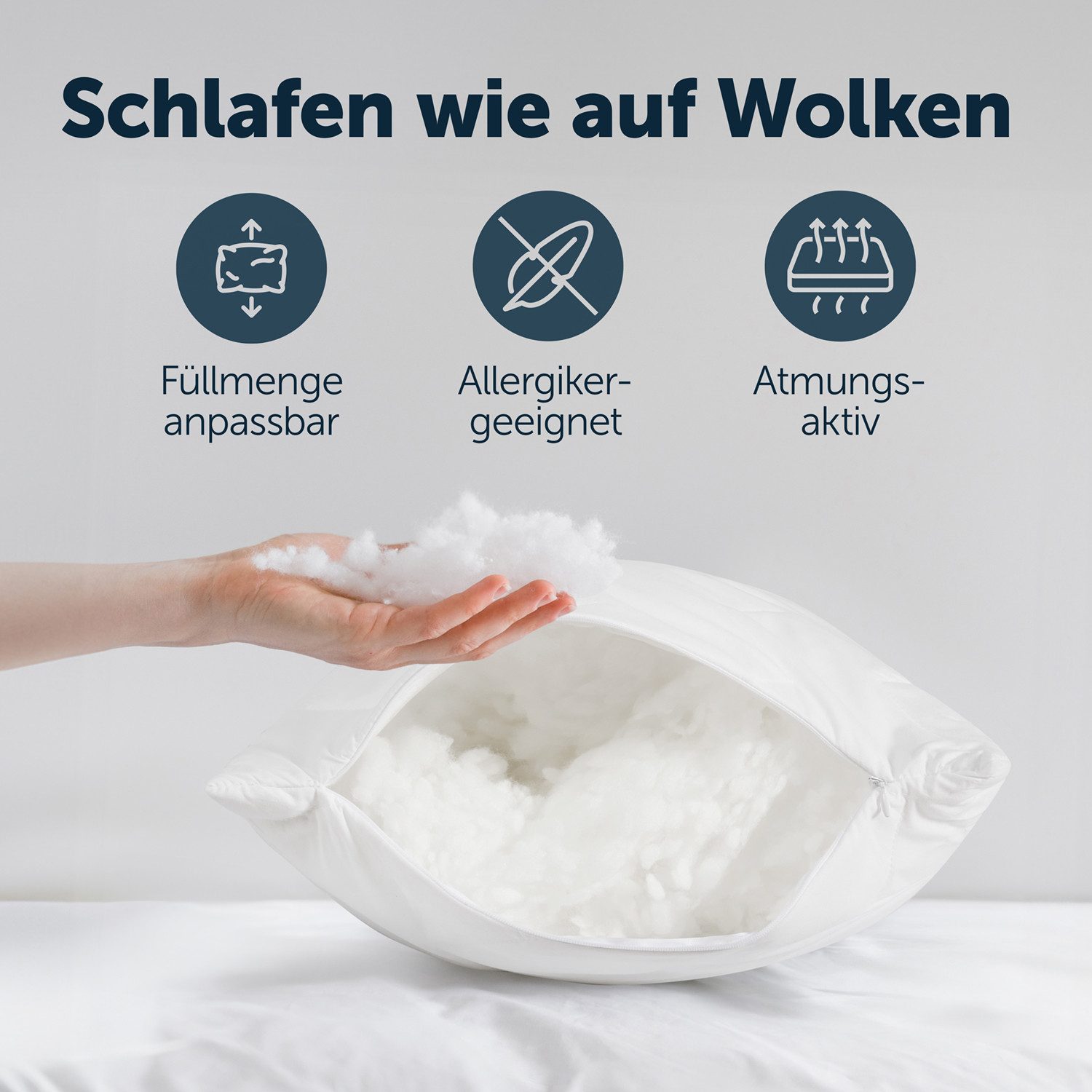 Blumtal Seitenschläferkissen Oeko Tex zertifiziertes Kissen mit anpassbarer günstig online kaufen