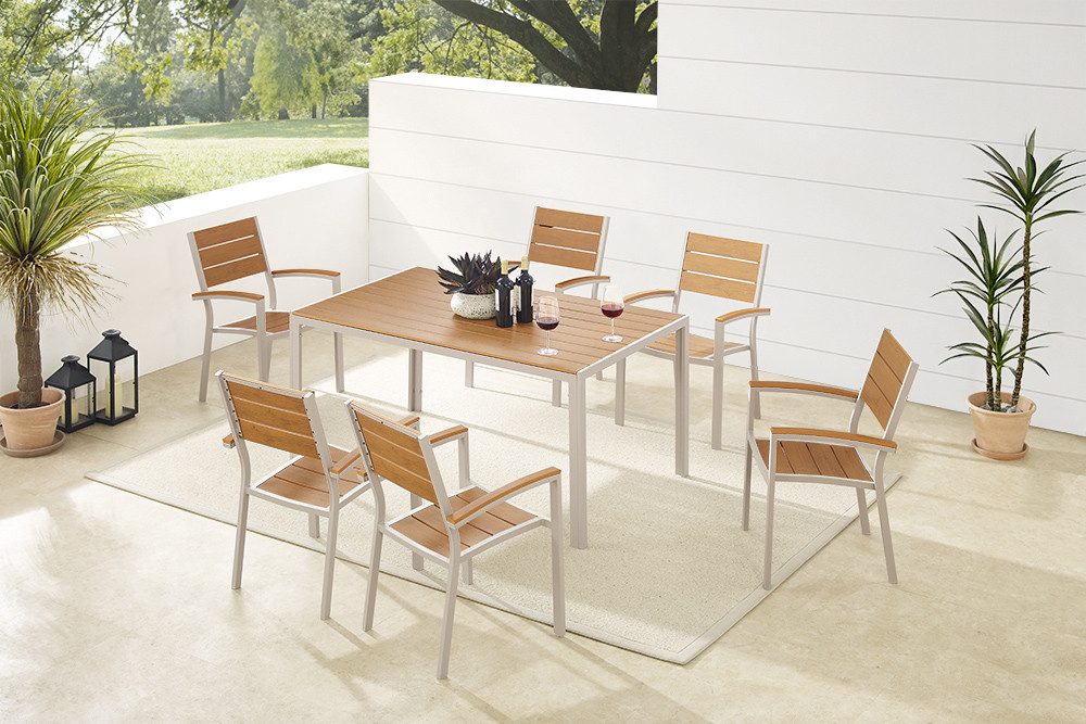 riess-ambiente Gartenstuhl DESIGNO natur greige (Einzelartikel, günstig online kaufen