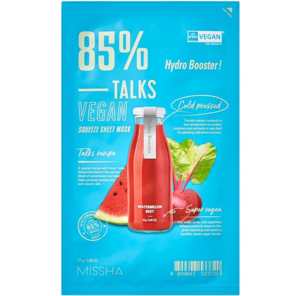 Missha Tagescreme Talks Vegan Squeeze Sheet Mask 27g
