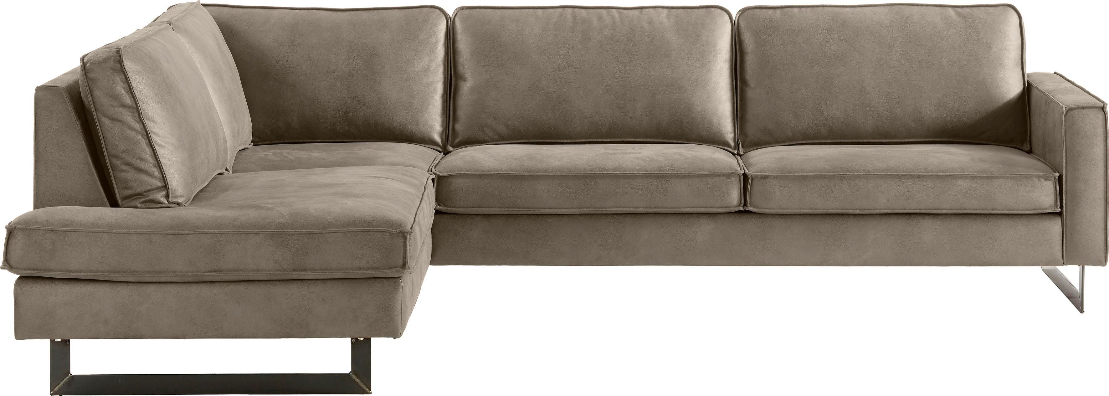 Home affaire Ecksofa Pinto, 290 cm, Cord, Chenille, Lederoptik, Ottomane li günstig online kaufen