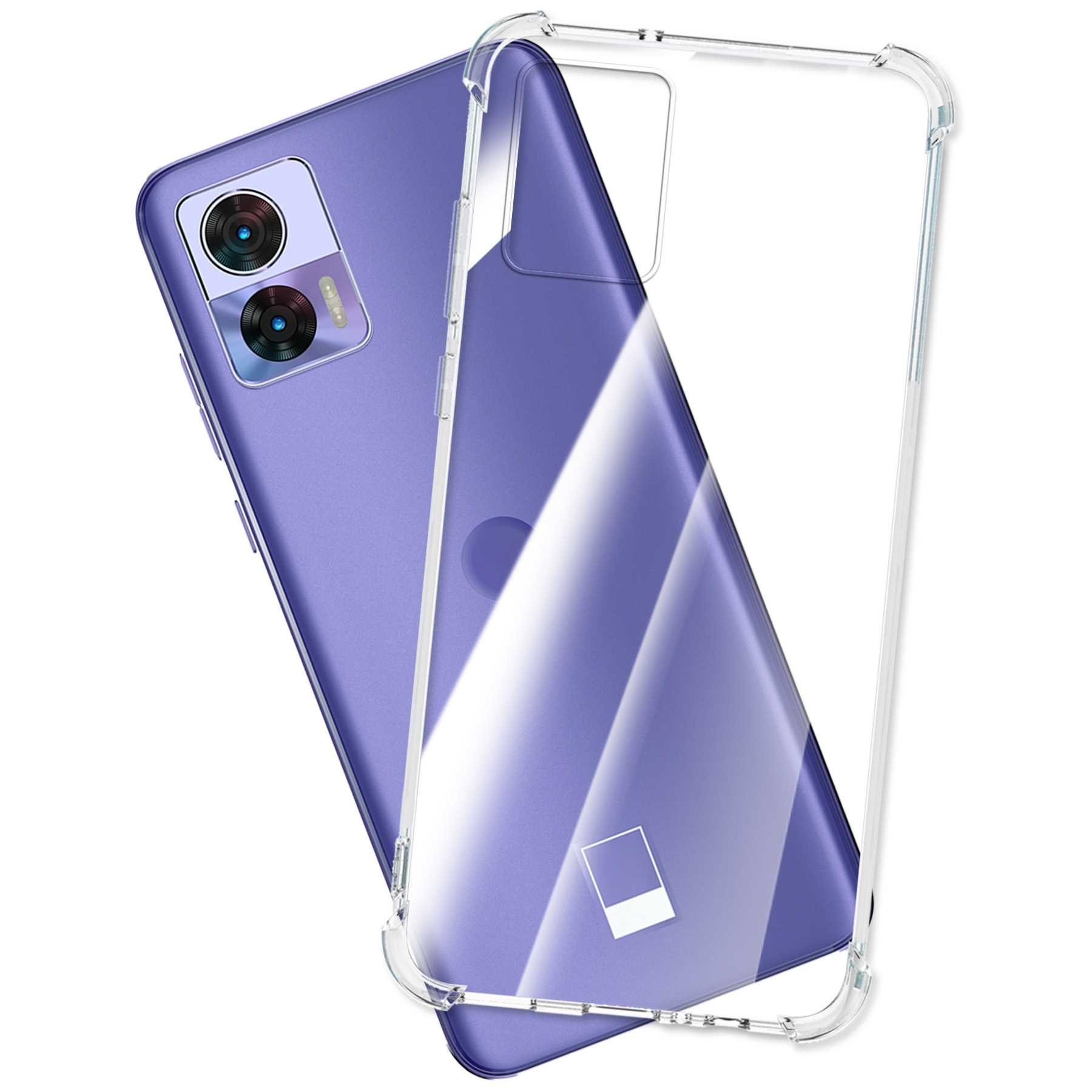 mtb more energy Smartphone-Hülle Clear Armor Case für Motorola Edge 30 Neo (Edge 30 Lite), Transparente TPU Schutzhülle Case Backcover mit Anti-Shock Verstärkung
