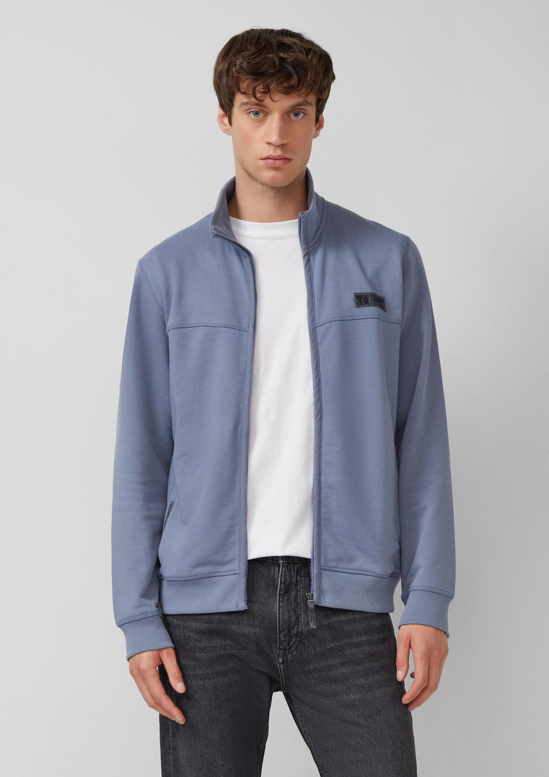 s.Oliver Sweatjacke Sweatshirt Jacke Sweatjacke aus Baumwollmix mit Stehkra günstig online kaufen