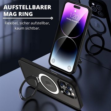 CoolGadget Handyhülle Hybrid Luxury Handy Case für iPhone 15 Plus 6,7 Zoll, Hülle Massiv Metallring aufklappbar Schutzhülle für Magsafe Zubehör