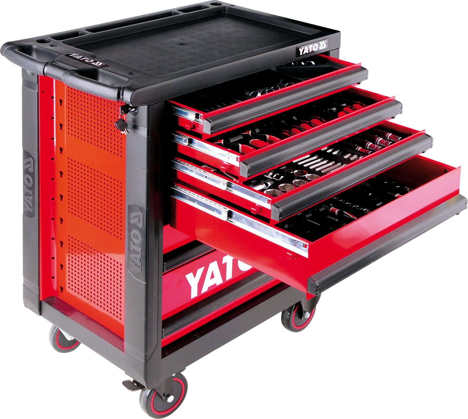 Yato Werkstattwagen Werkstattwagen 958x766x465mm inkl. Werkzeug 177-teilig, Stabil