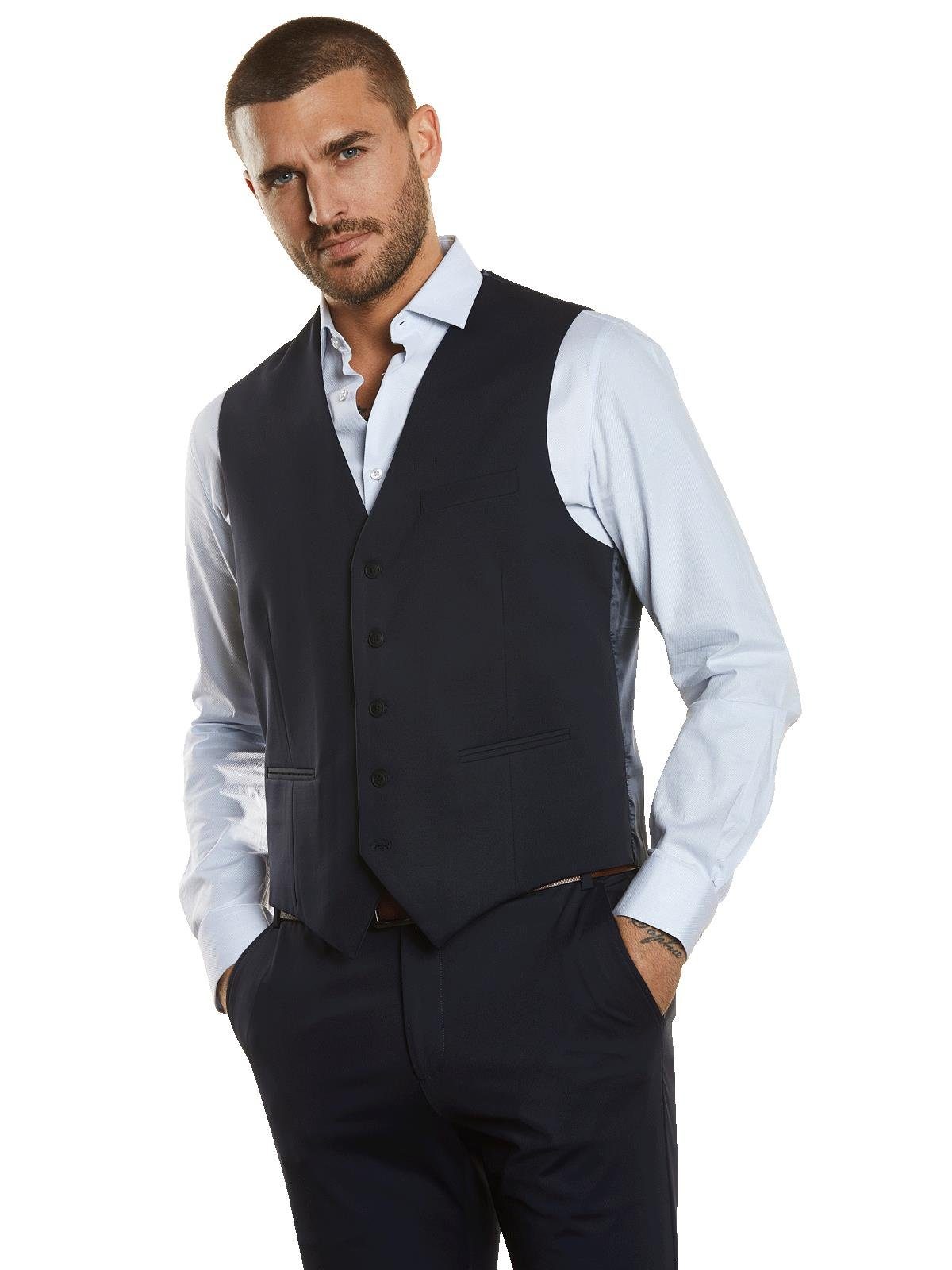 emilio adani Anzugweste Herren Sakko-Weste slim fit, Saphirblau