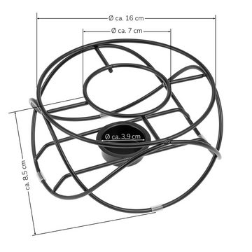 bremermann Kannenstövchen Stövchen für 1 Teelicht, Teewärmer aus Metall, rund, schwarz