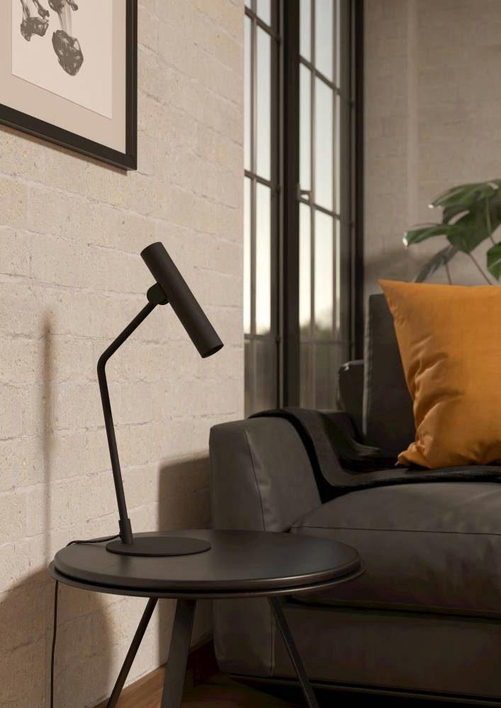 EGLO Tischleuchte ALMUDAINA, LED fest integriert, Warmweiß, Nachttischlampe, Metall in Schwarz, Schlafzimmer und Wohnzimmer, Lampe