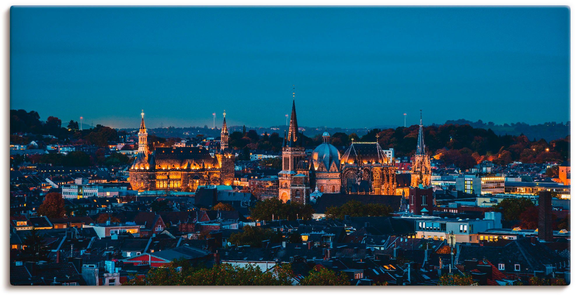 Artland Wandbild »Aachen Skyline II«, Deutschland (1 Stück), in vielen Größen & Produktarten - Alubild / Outdoorbild für den Außenbereich, Leinwandbild, Poster, Wandaufkleber / Wandtattoo auch für Badezimmer geeignet-Otto